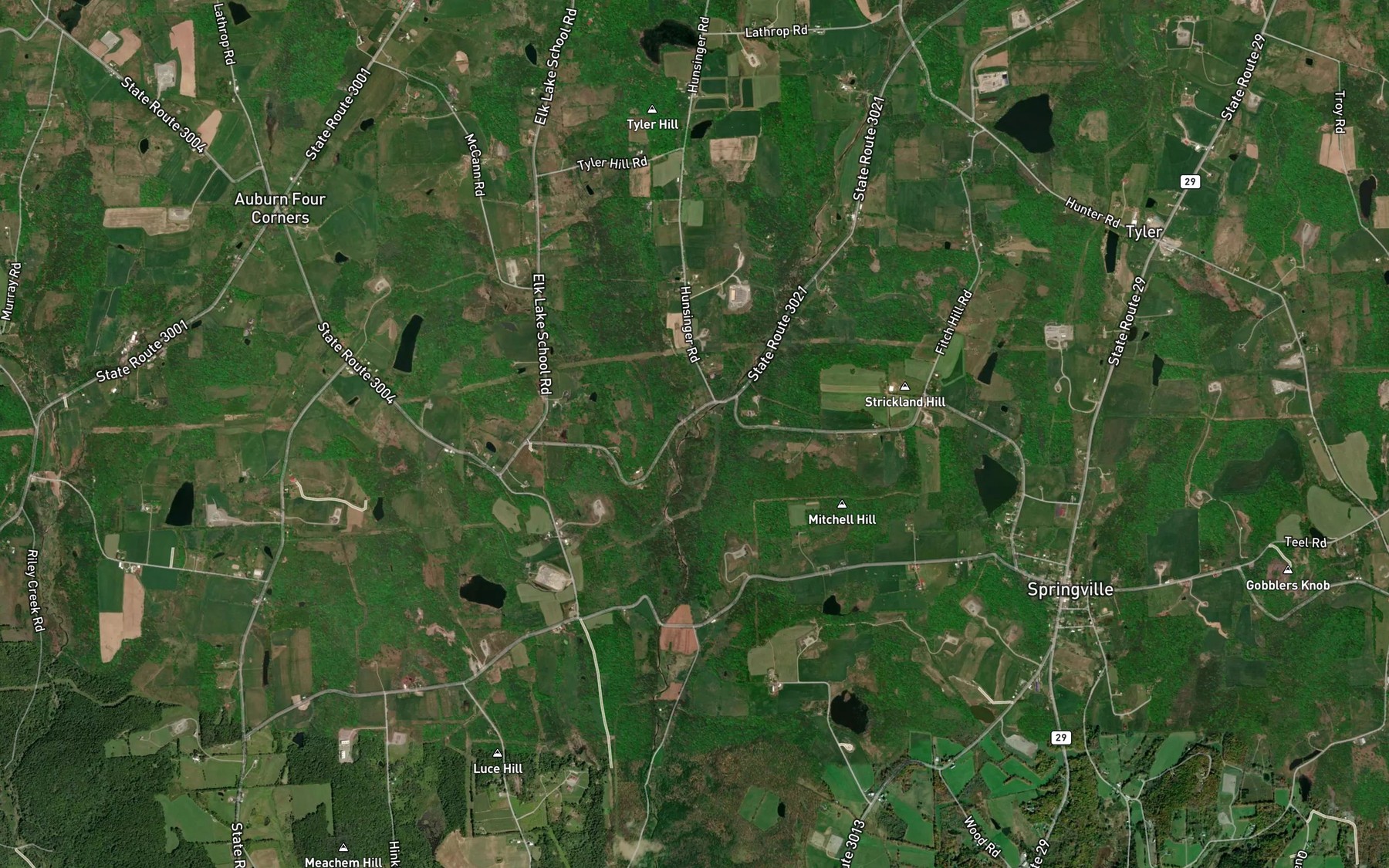 Satellite map of the West Creek