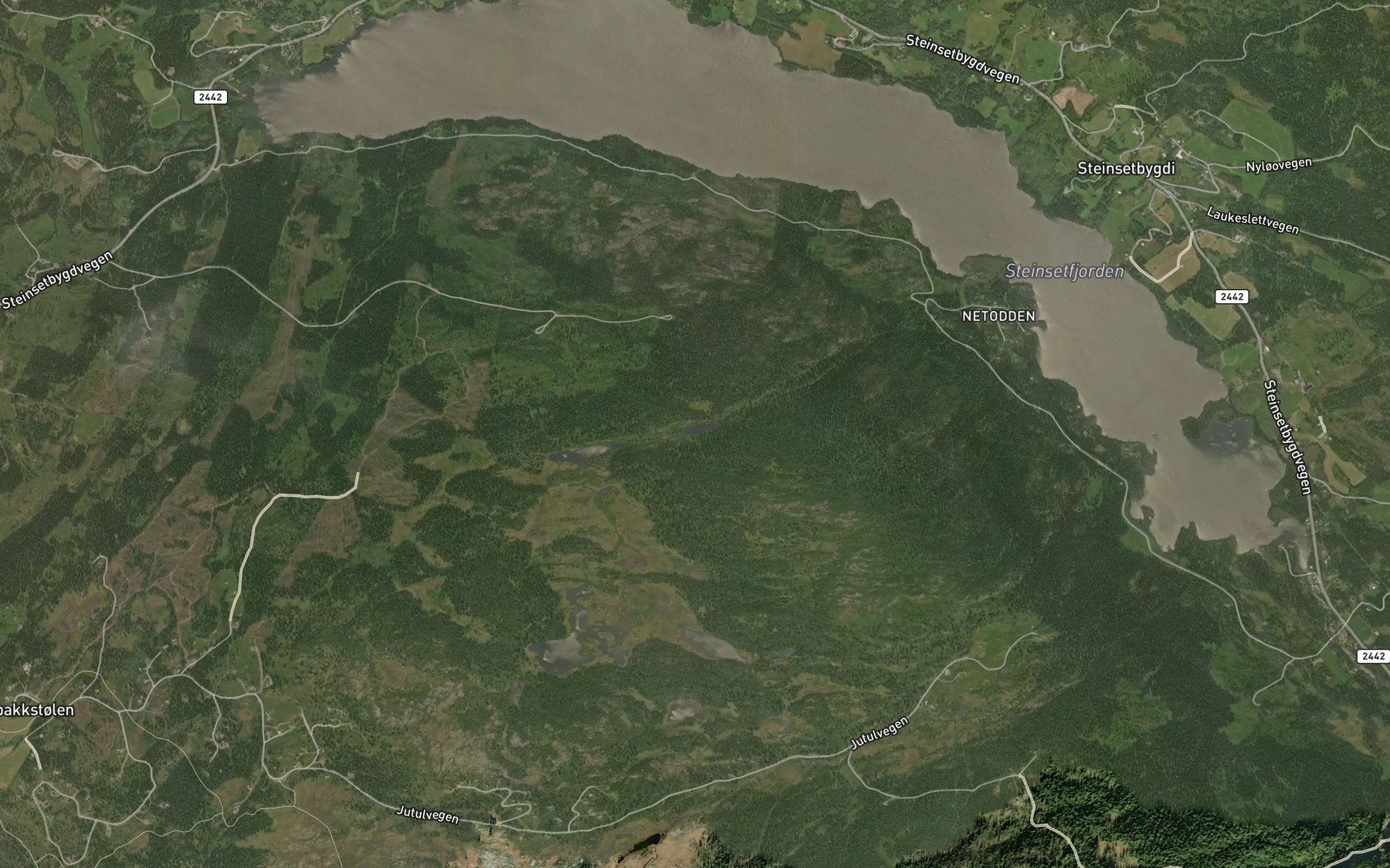 Satellite map of the Nedre Bjodnaskardstjednet