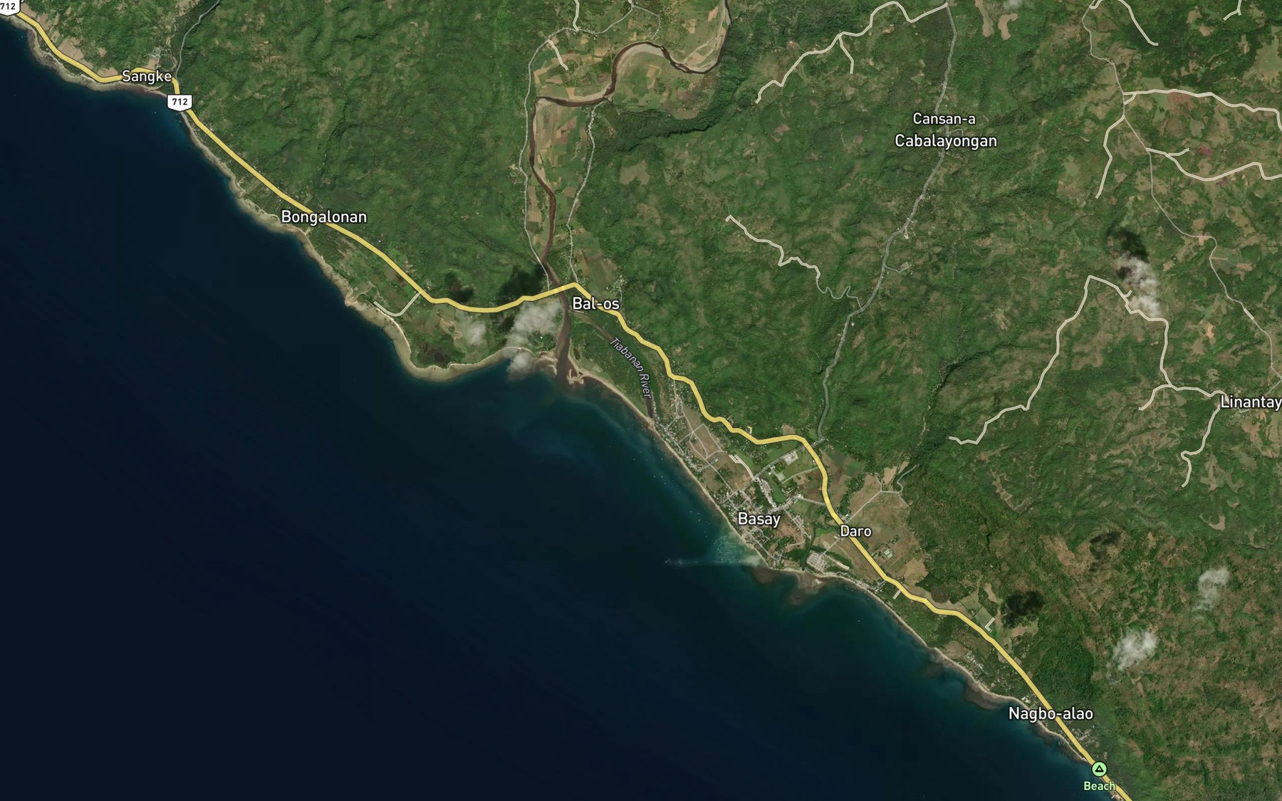 Satellite map of the Tyabanan River