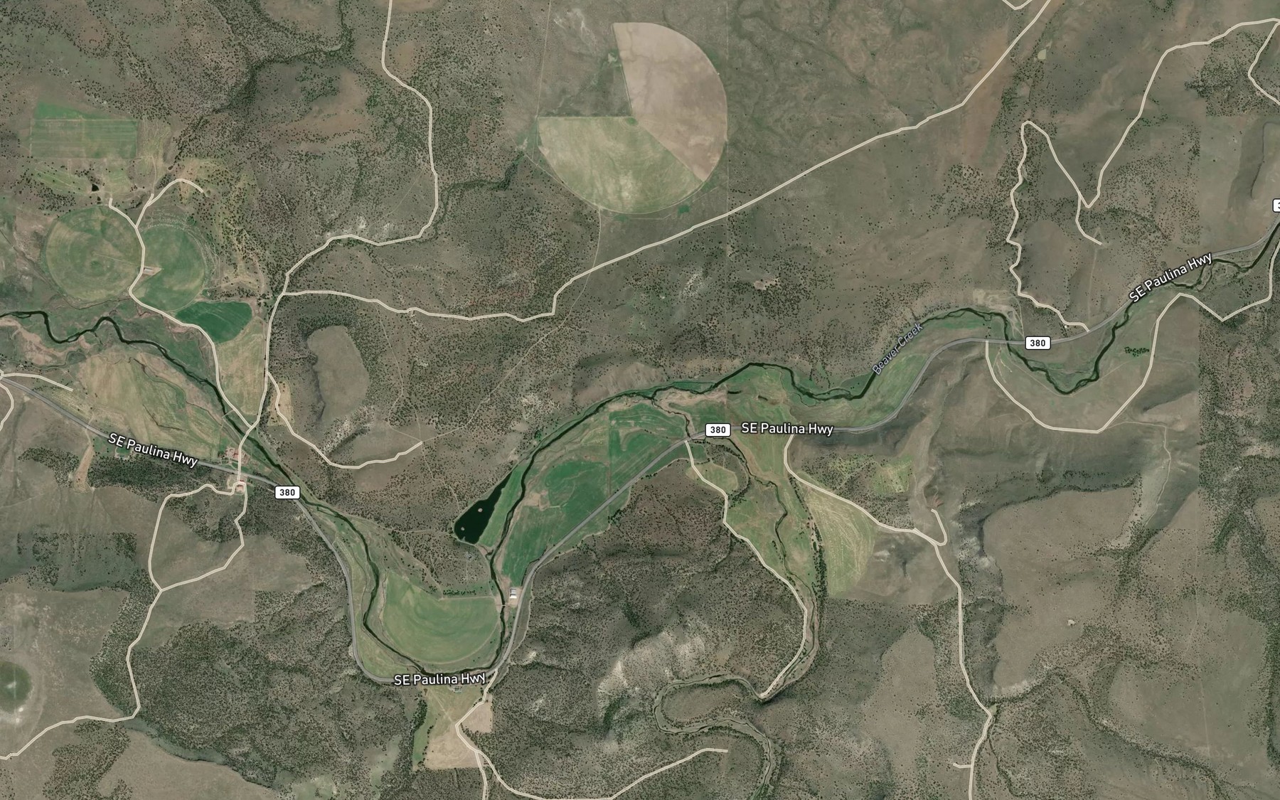 Satellite map of the South Fork Crooked River