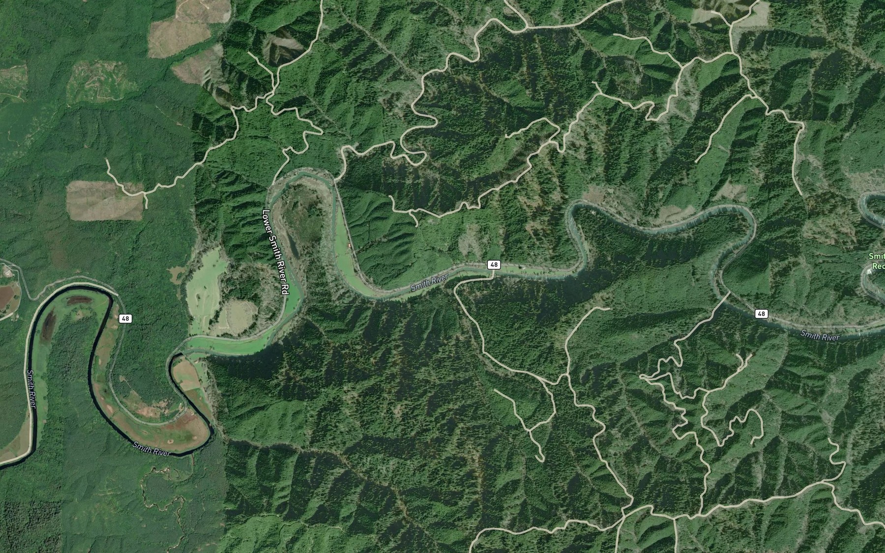 Satellite map of the Dailey Creek