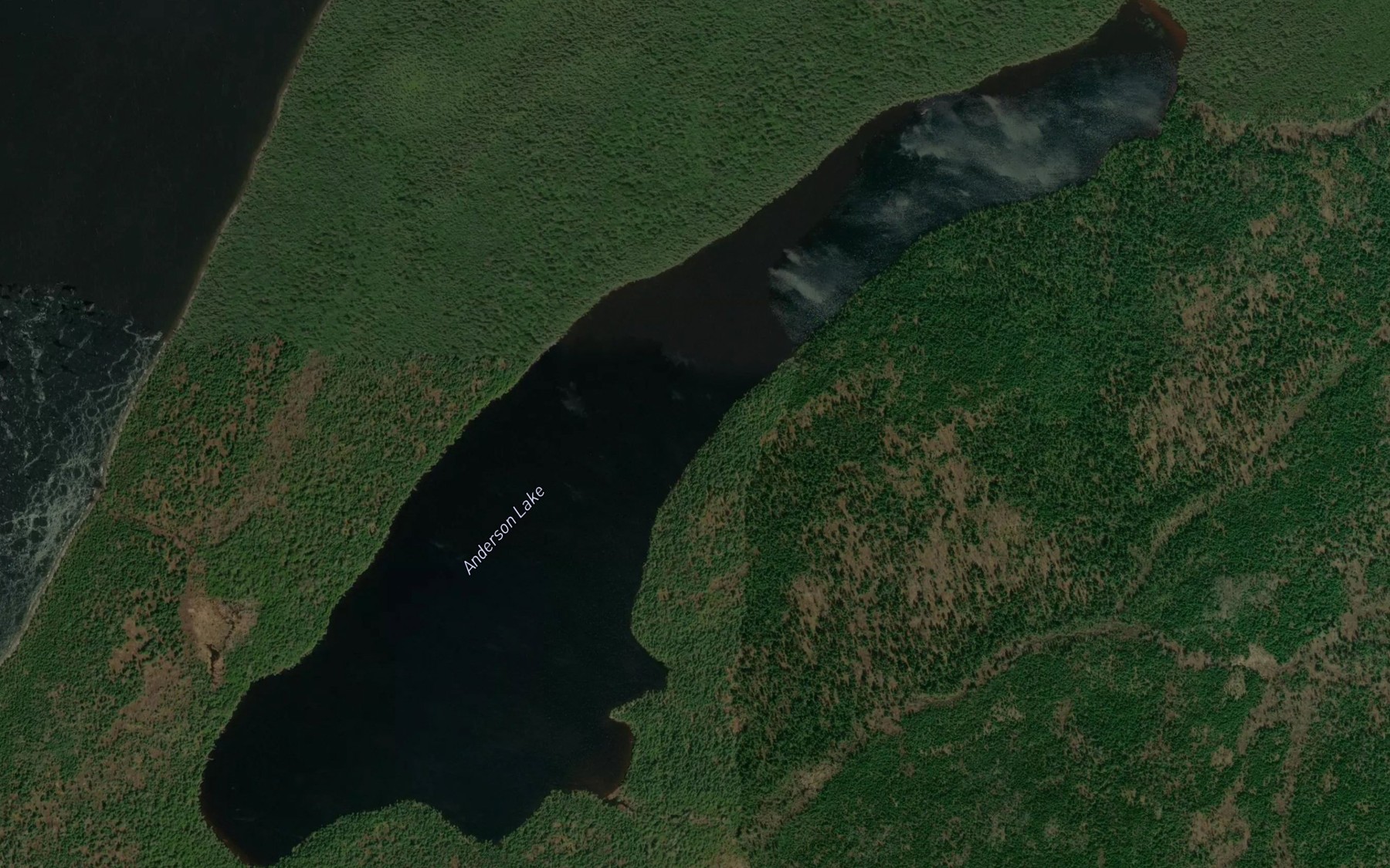 Satellite map of the Anderson Lake