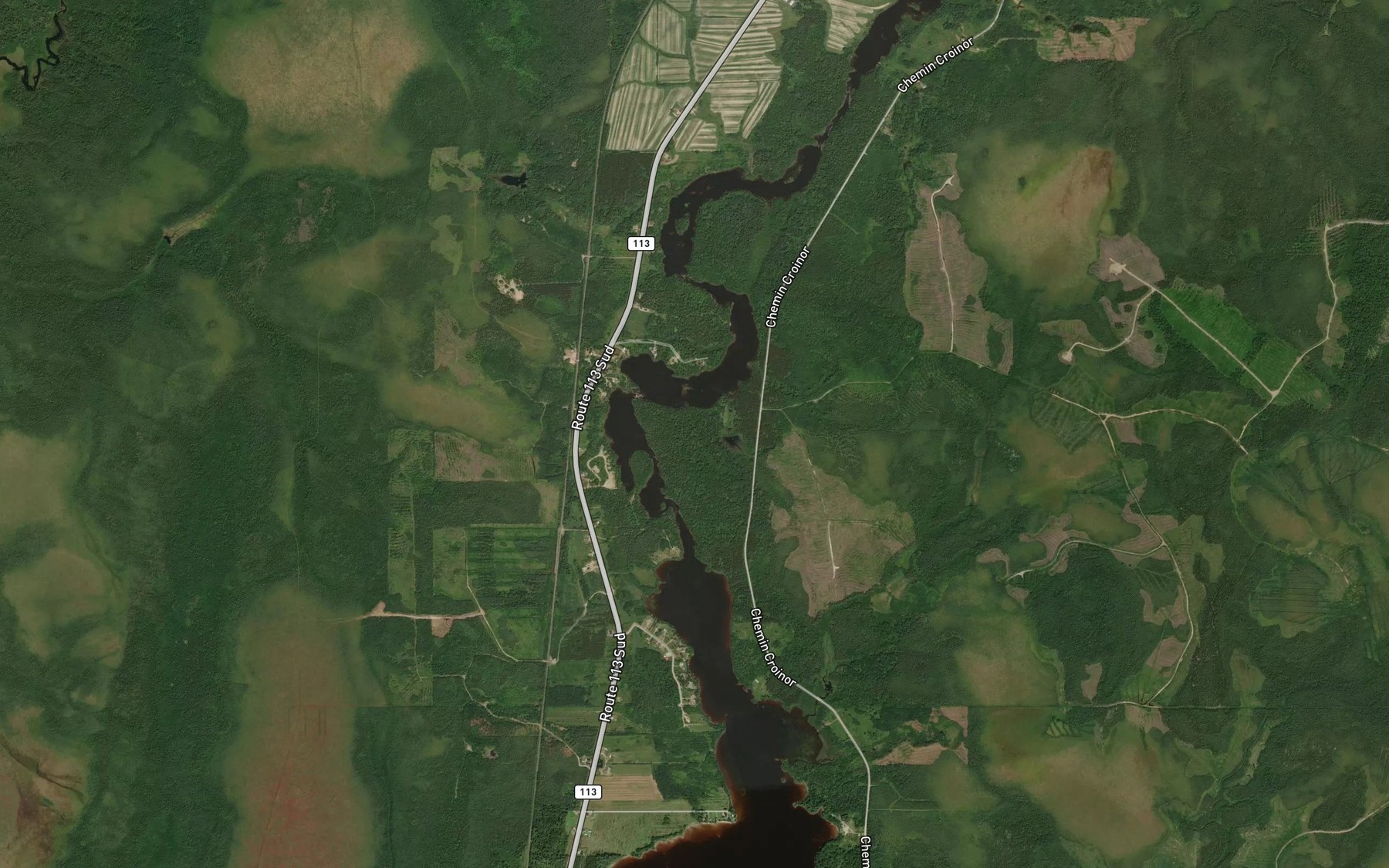 Satellite map of the Ruisseau Comeau-Alcide