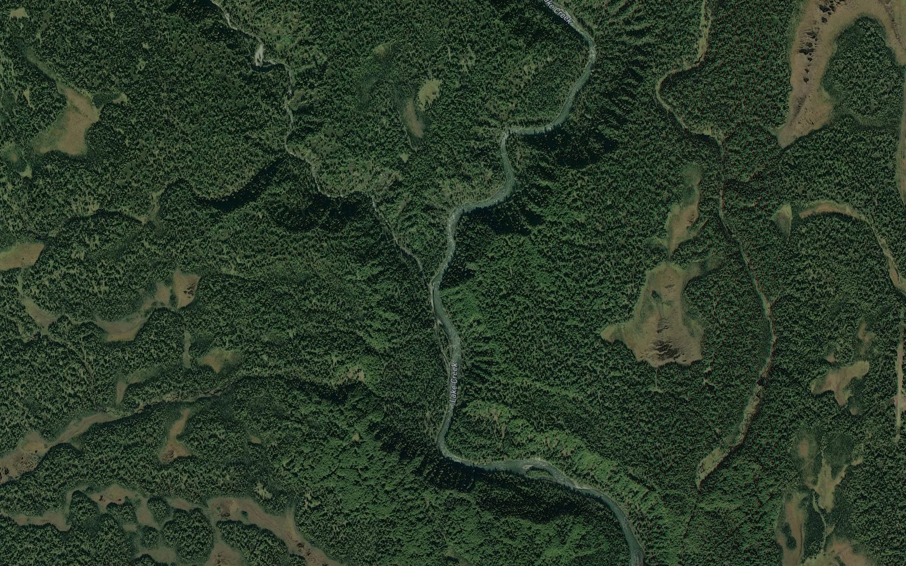 Satellite map of the Yenlo Creek