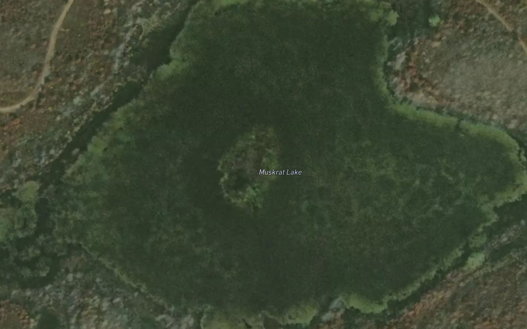 Satellite map of the Muskrat Lake