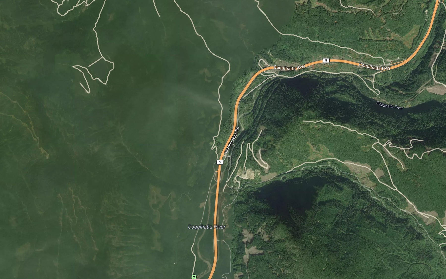 Satellite map of the Tangent Creek