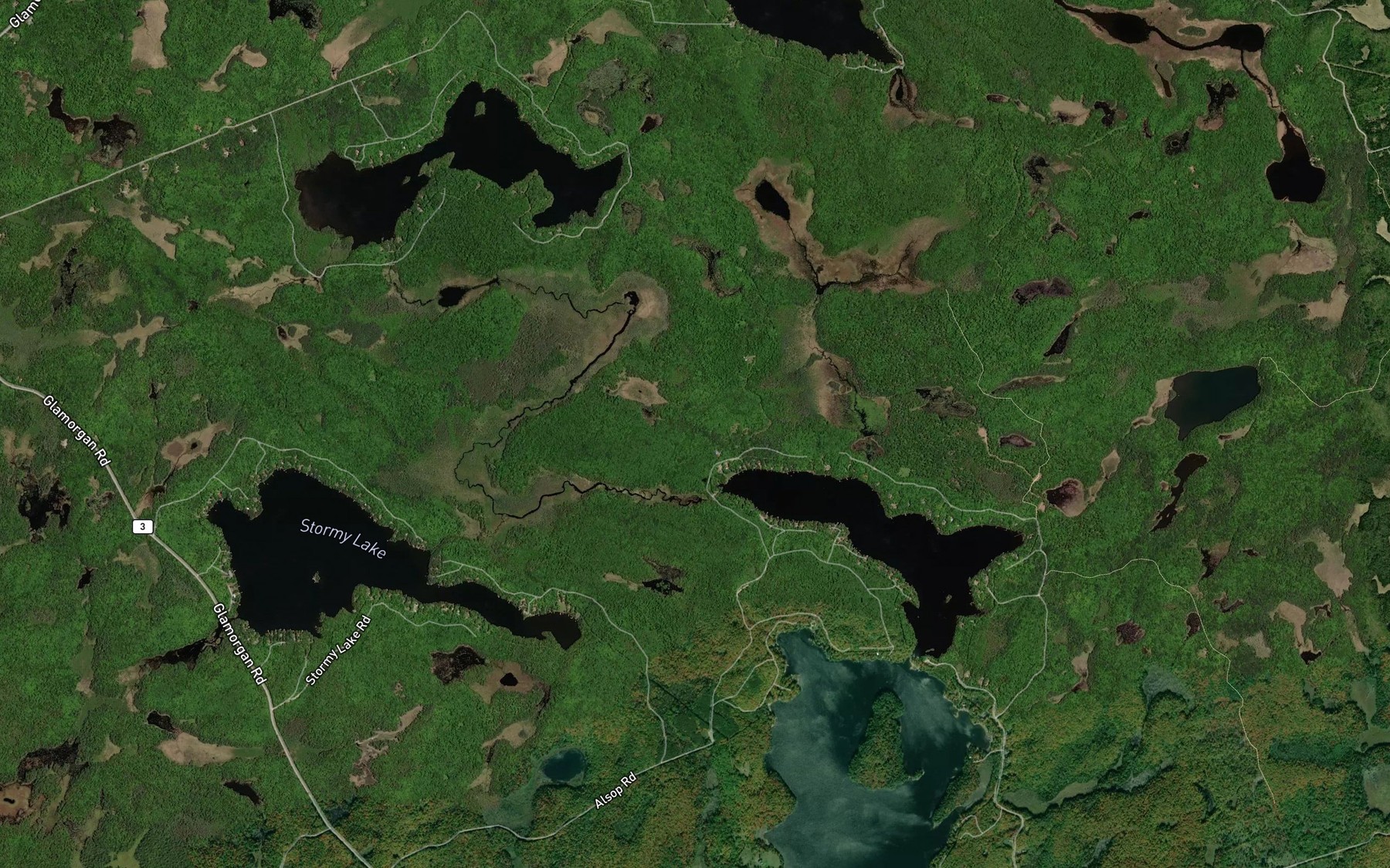 Satellite map of the Stormy Creek