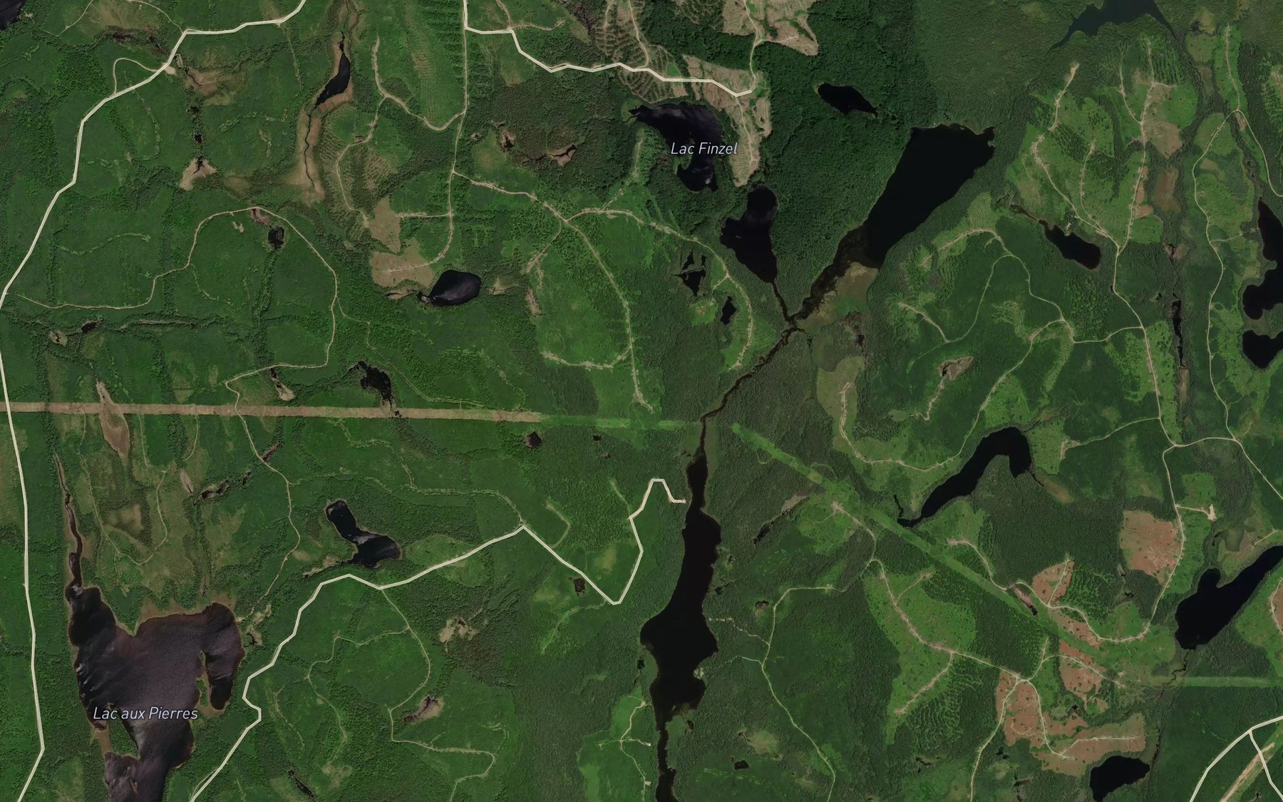 Satellite map of the Lac Cadieux