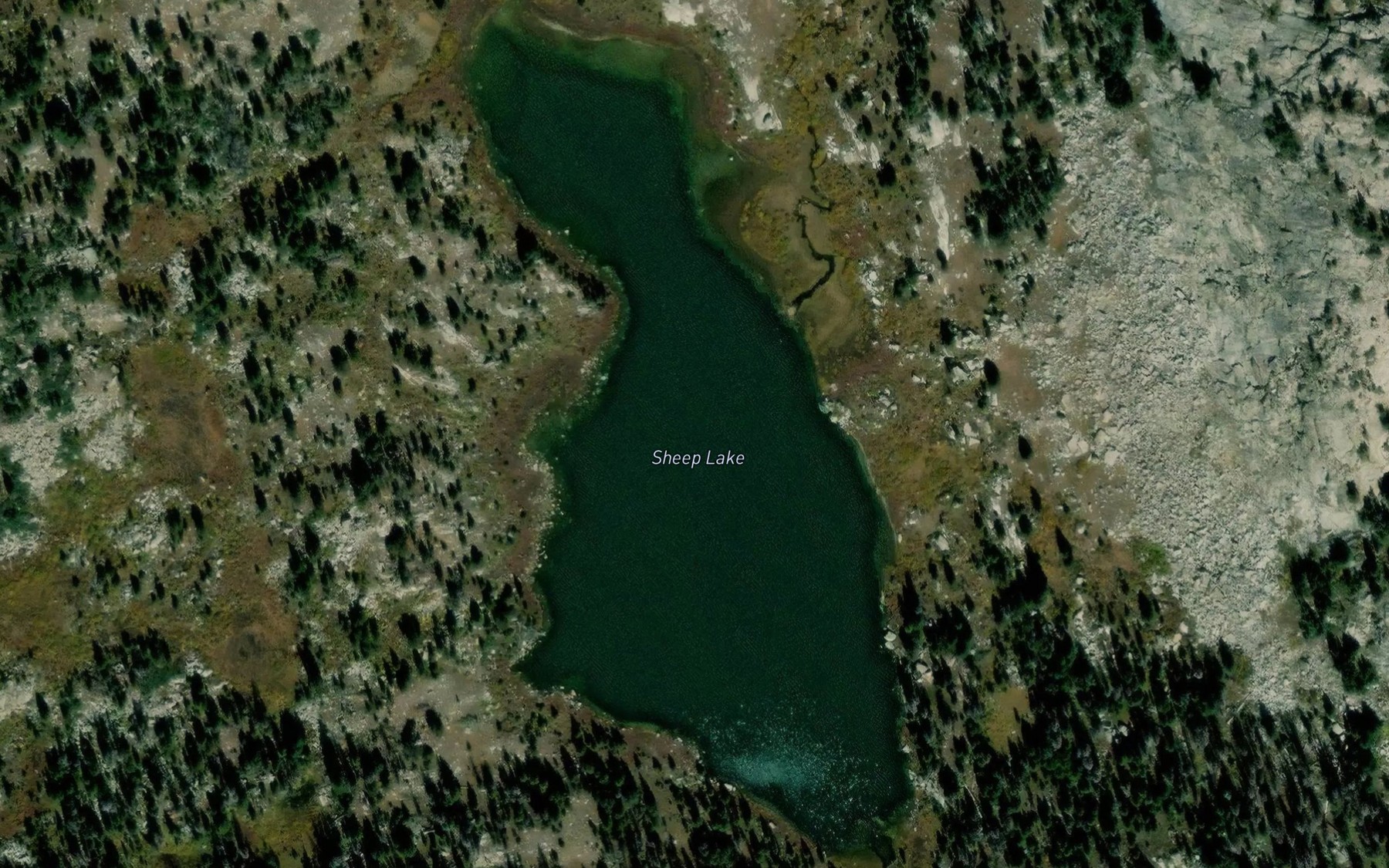 Satellite map of the Sheep Lake