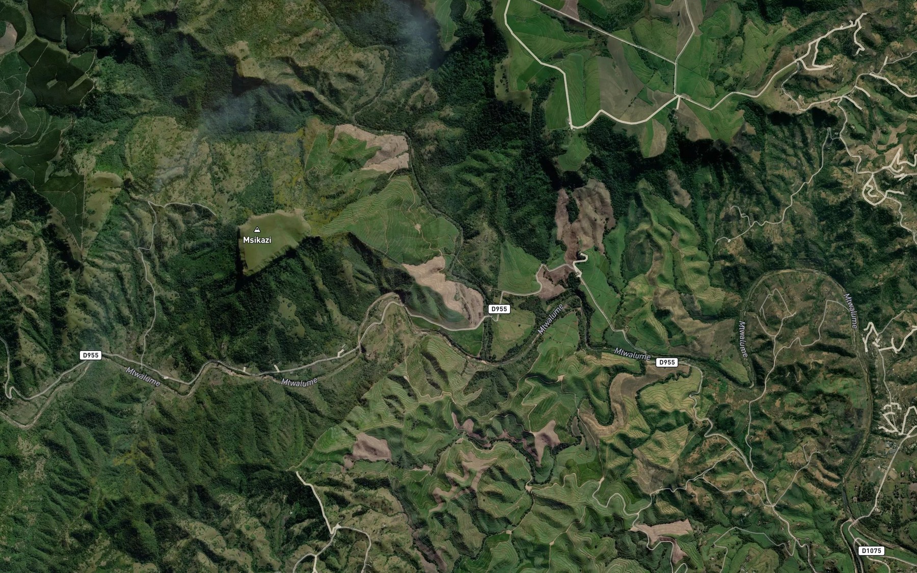 Satellite map of the Kushu River