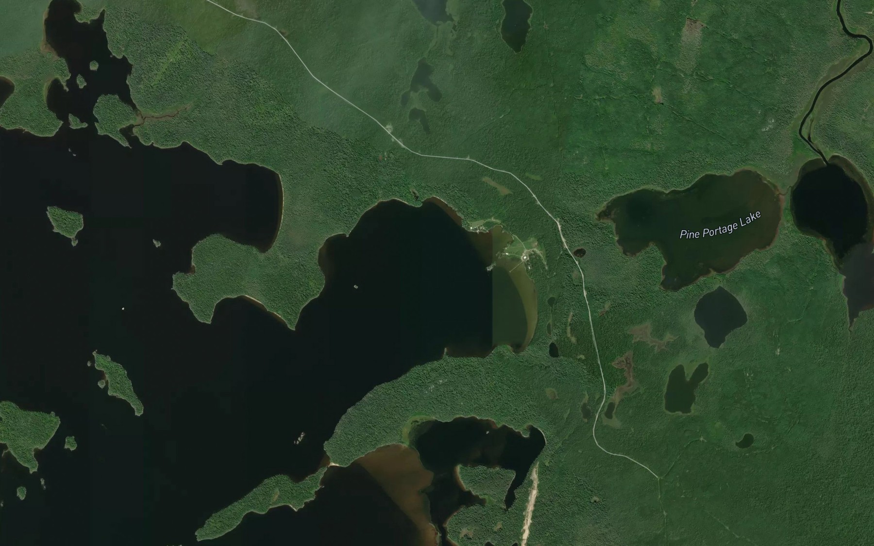 Satellite map of the Pine Portage Bay