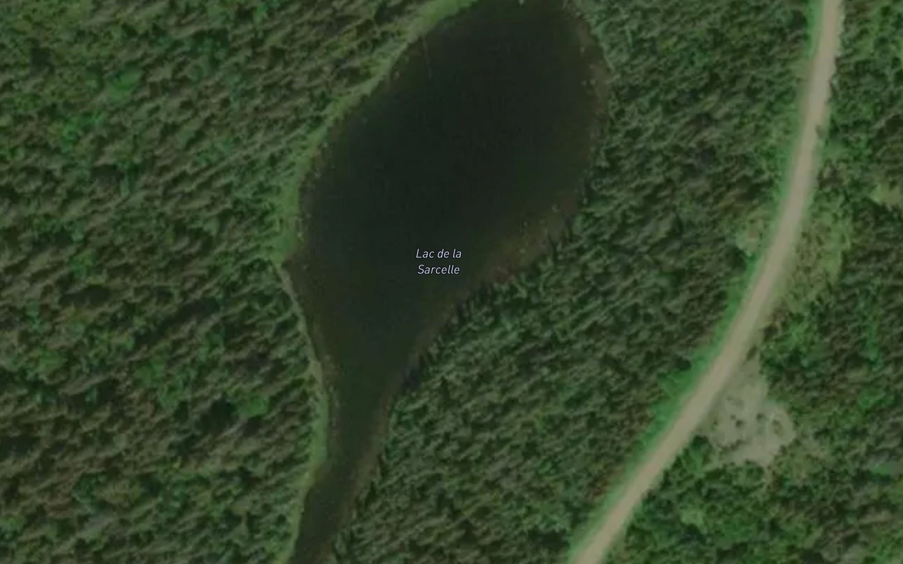Satellite map of the Lac de la Sarcelle
