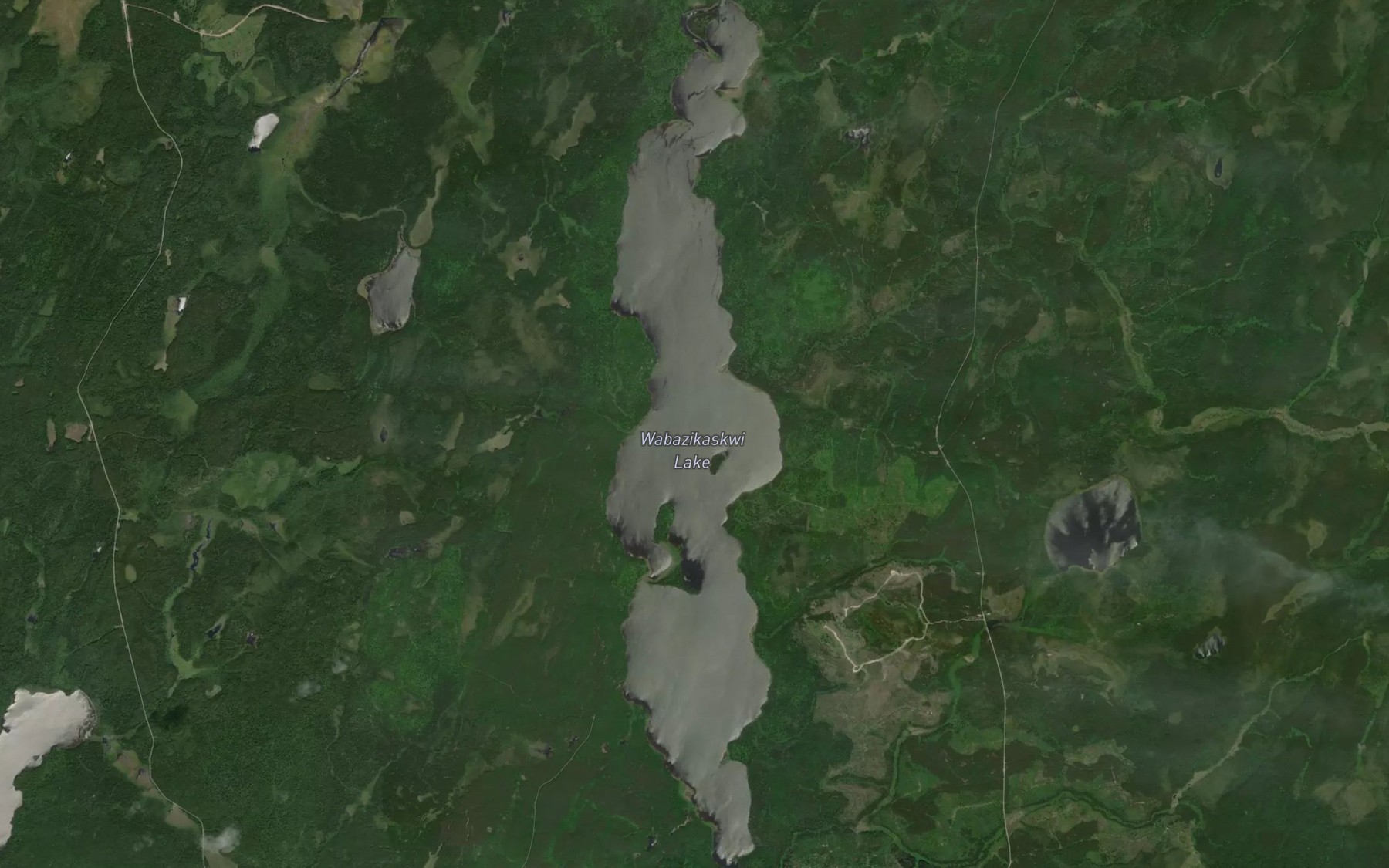 Satellite map of the Wabazikaskwi Lake