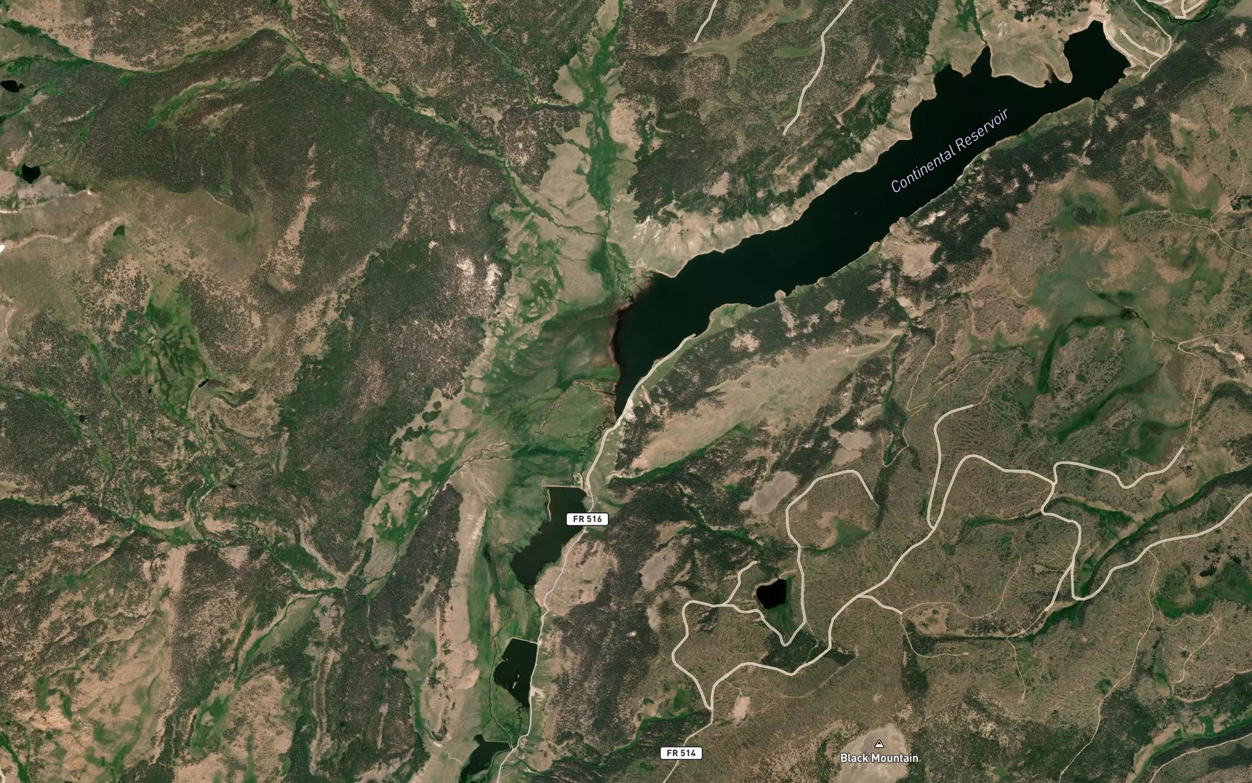 Satellite map of the Kitty Creek