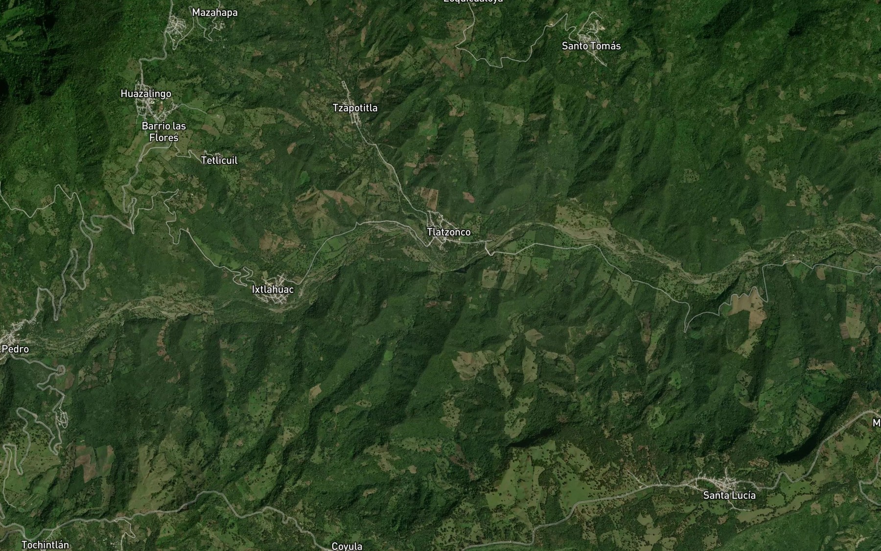 Satellite map of the Agua Bendita