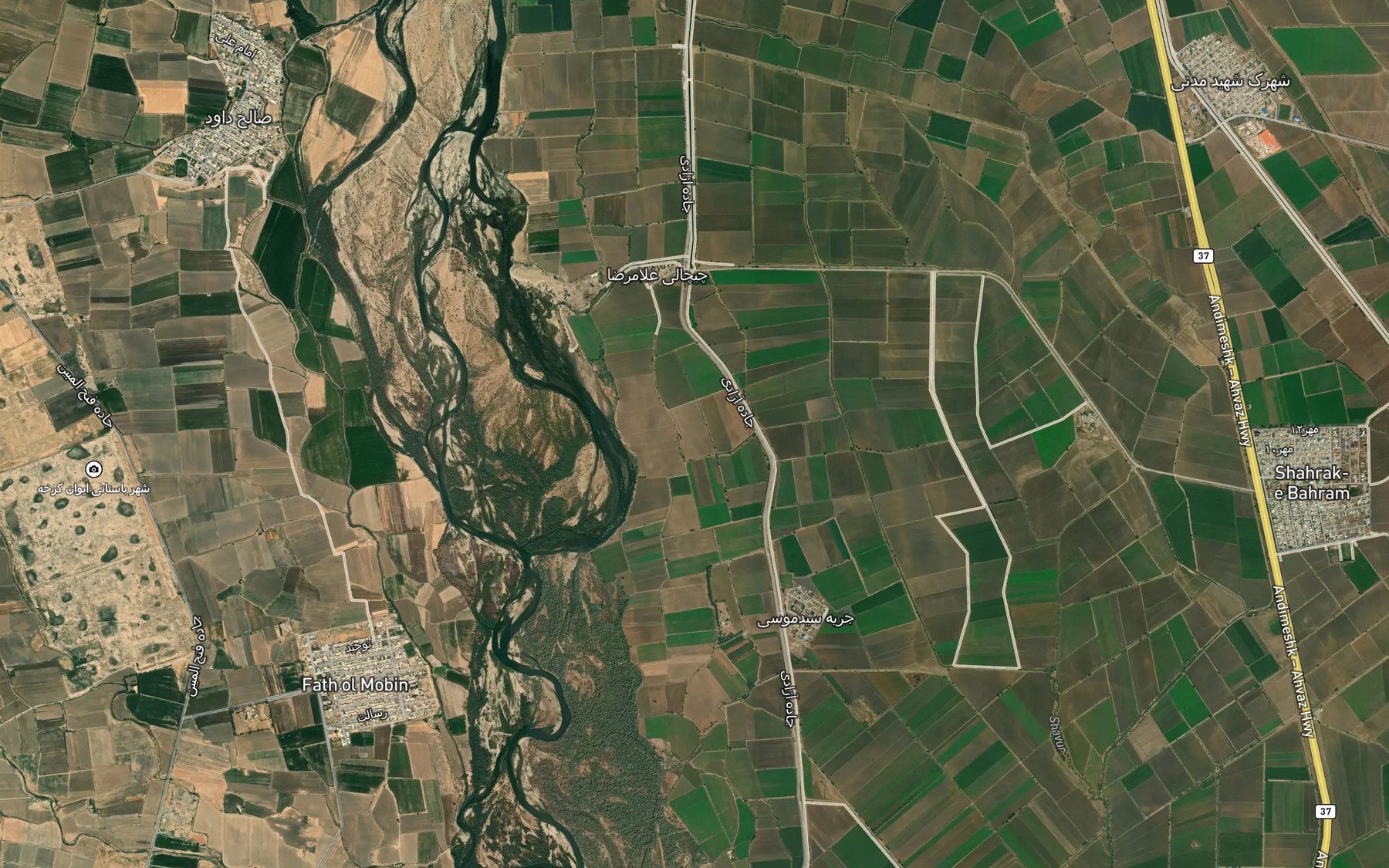 Satellite map of the Nahr-e Chichali
