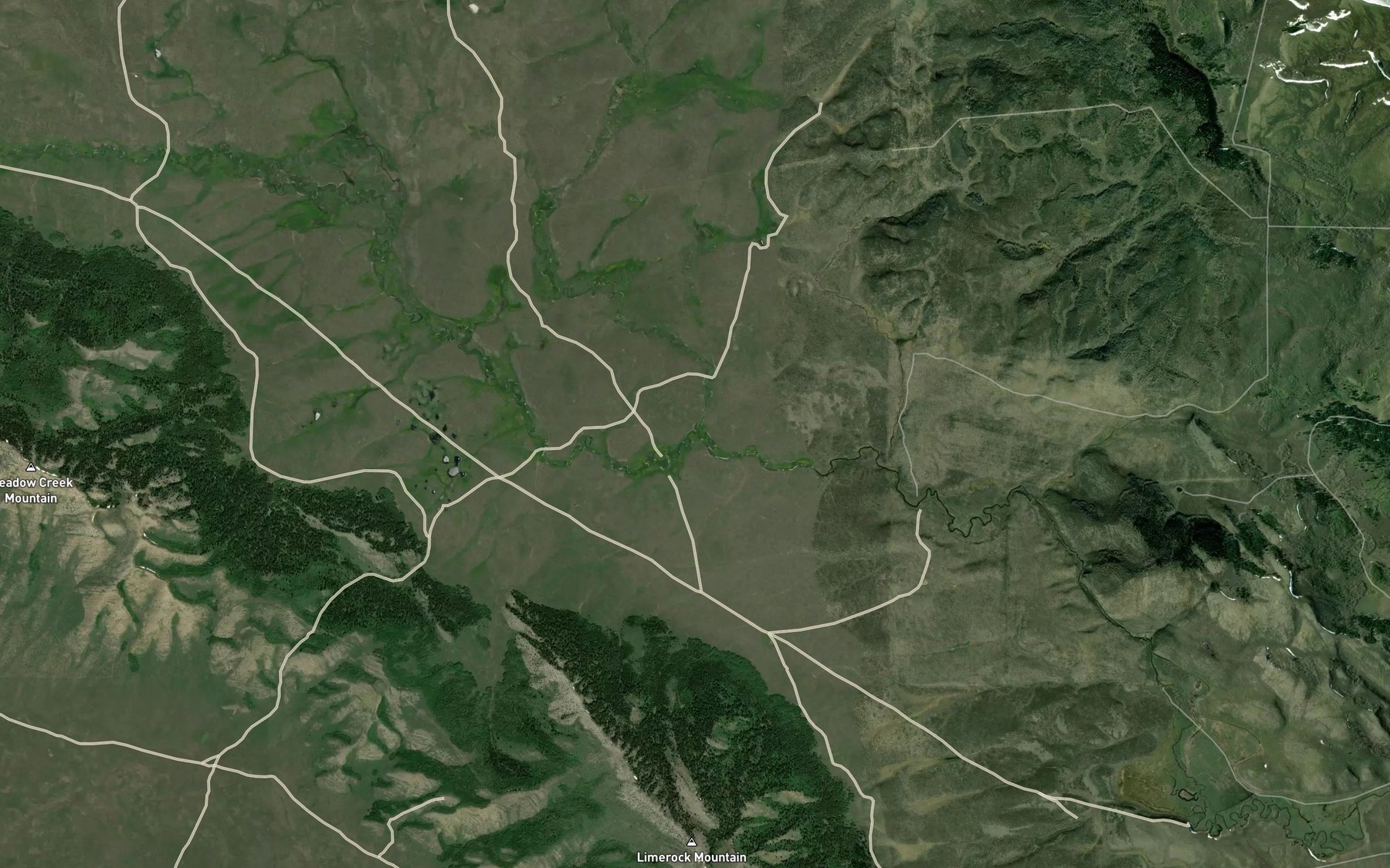 Satellite map of the Crooked Creek