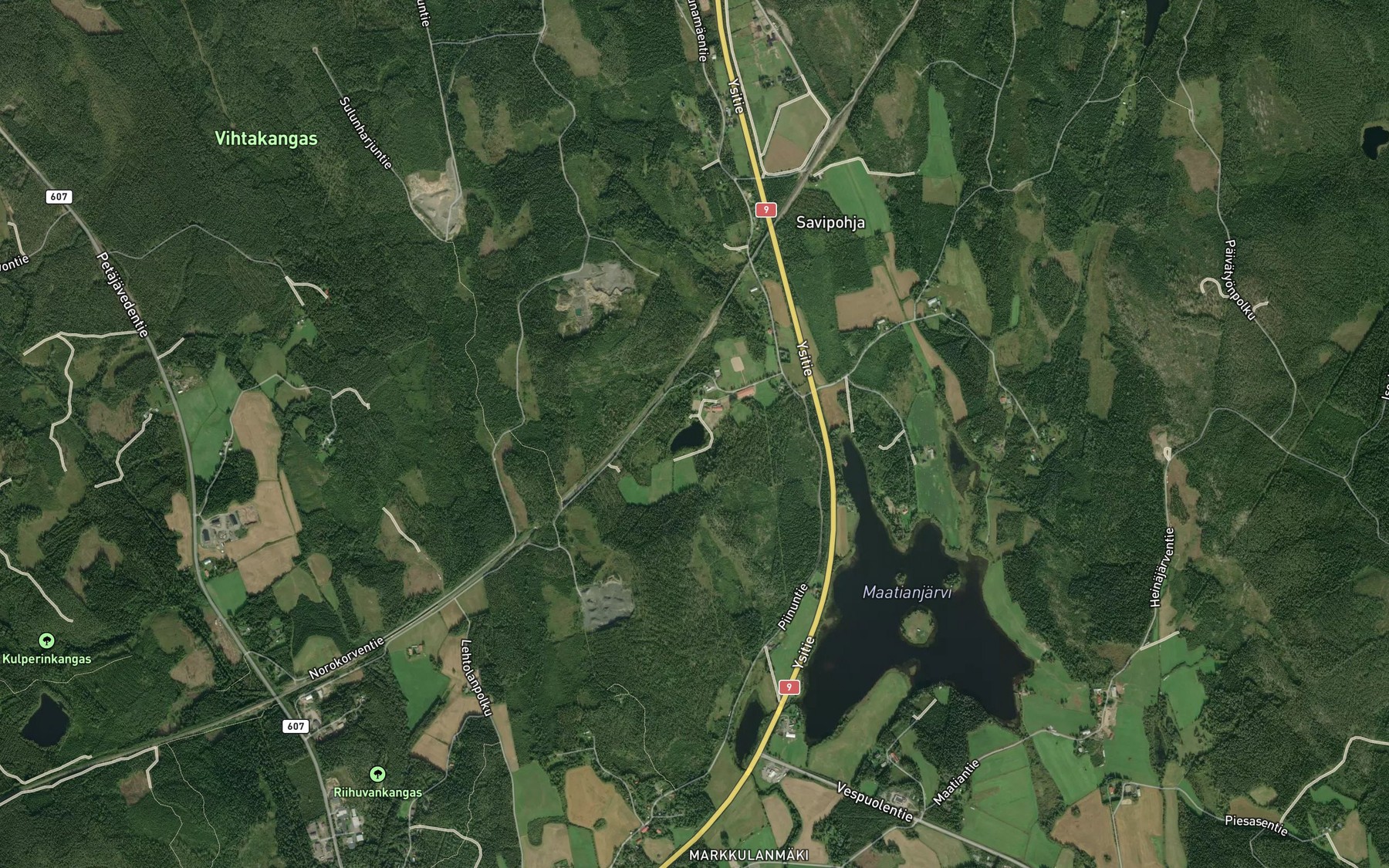Satellite map of the Ahostenlampi