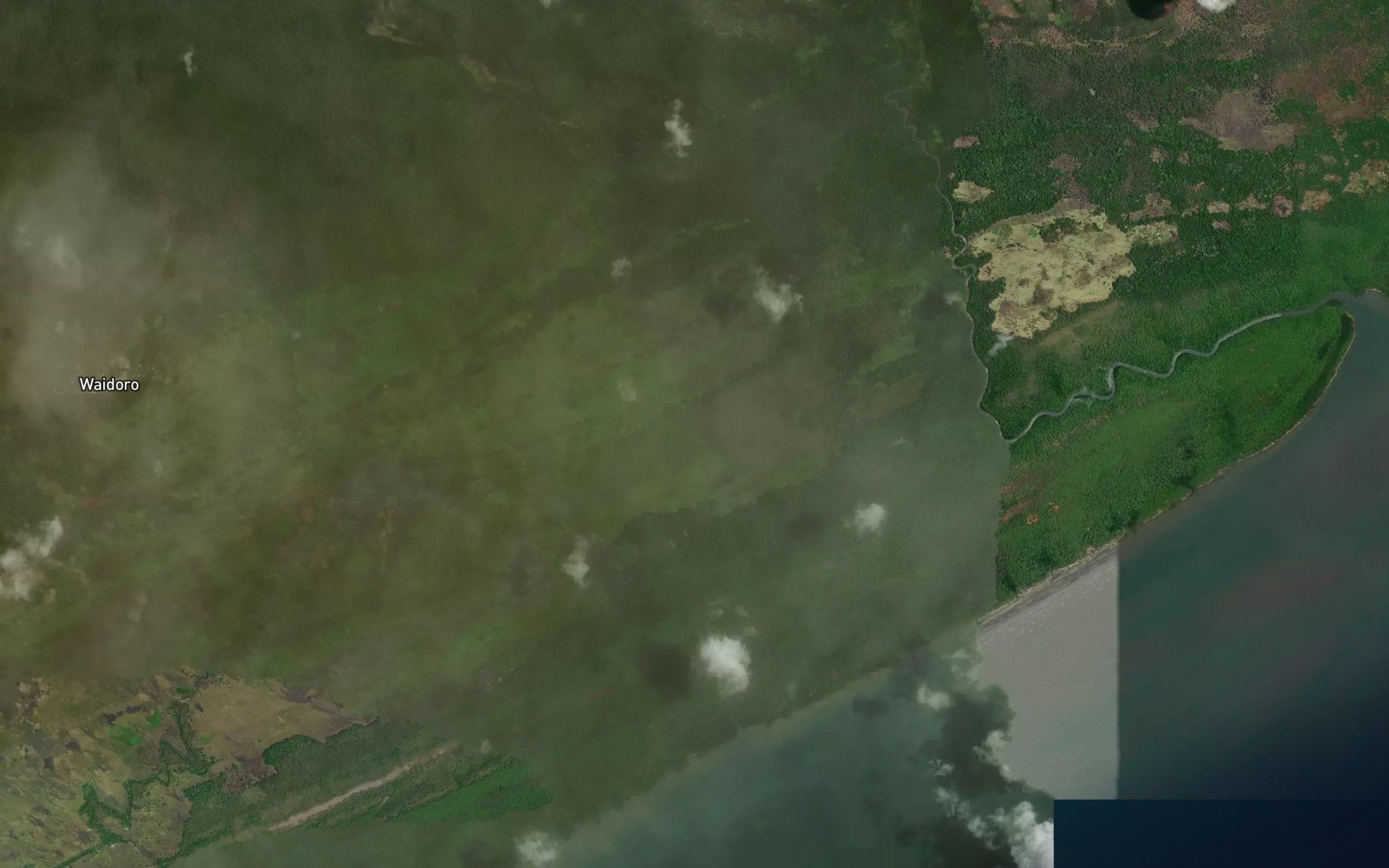 Satellite map of the Wadapebina Creek