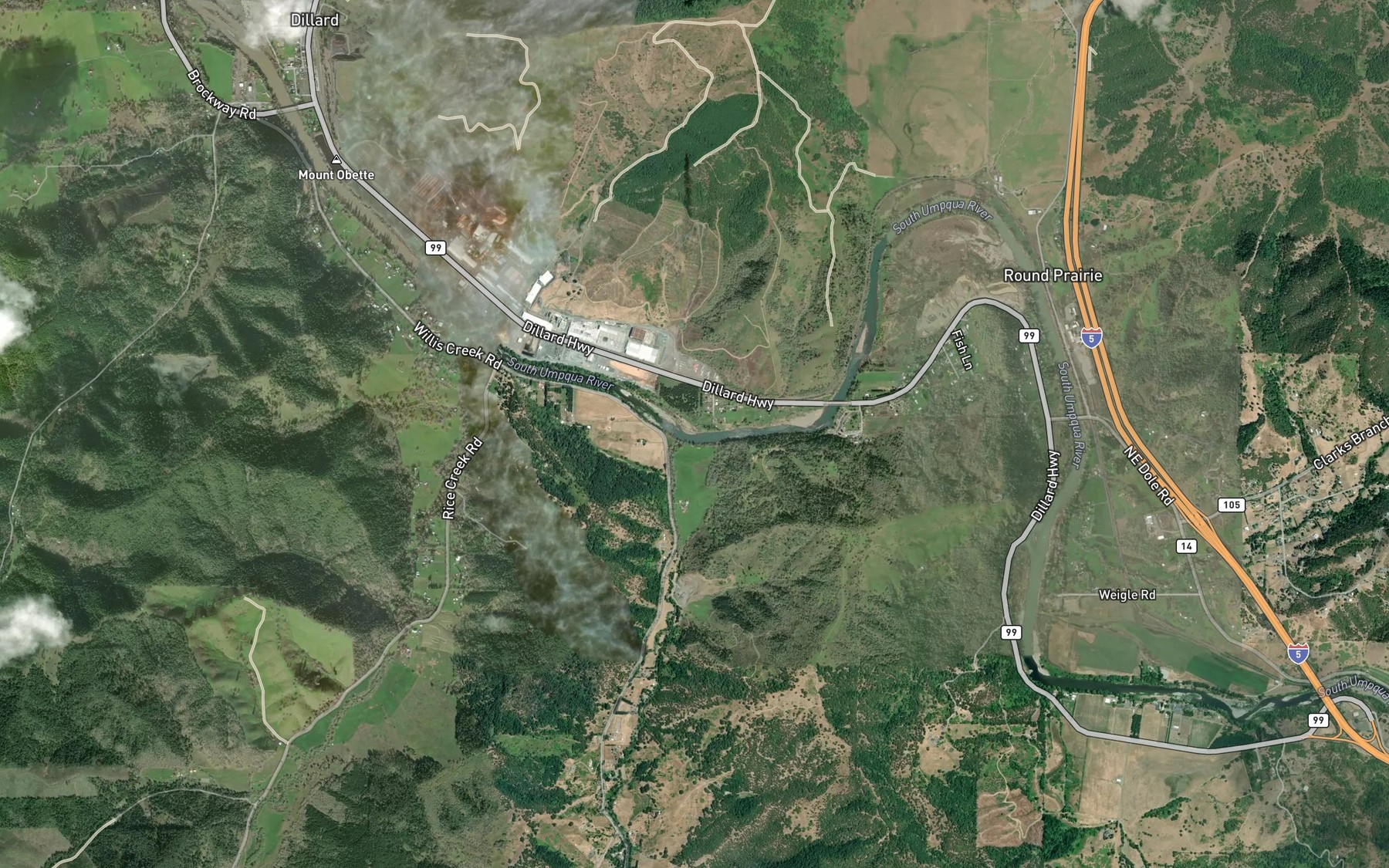 Satellite map of the Willis Creek