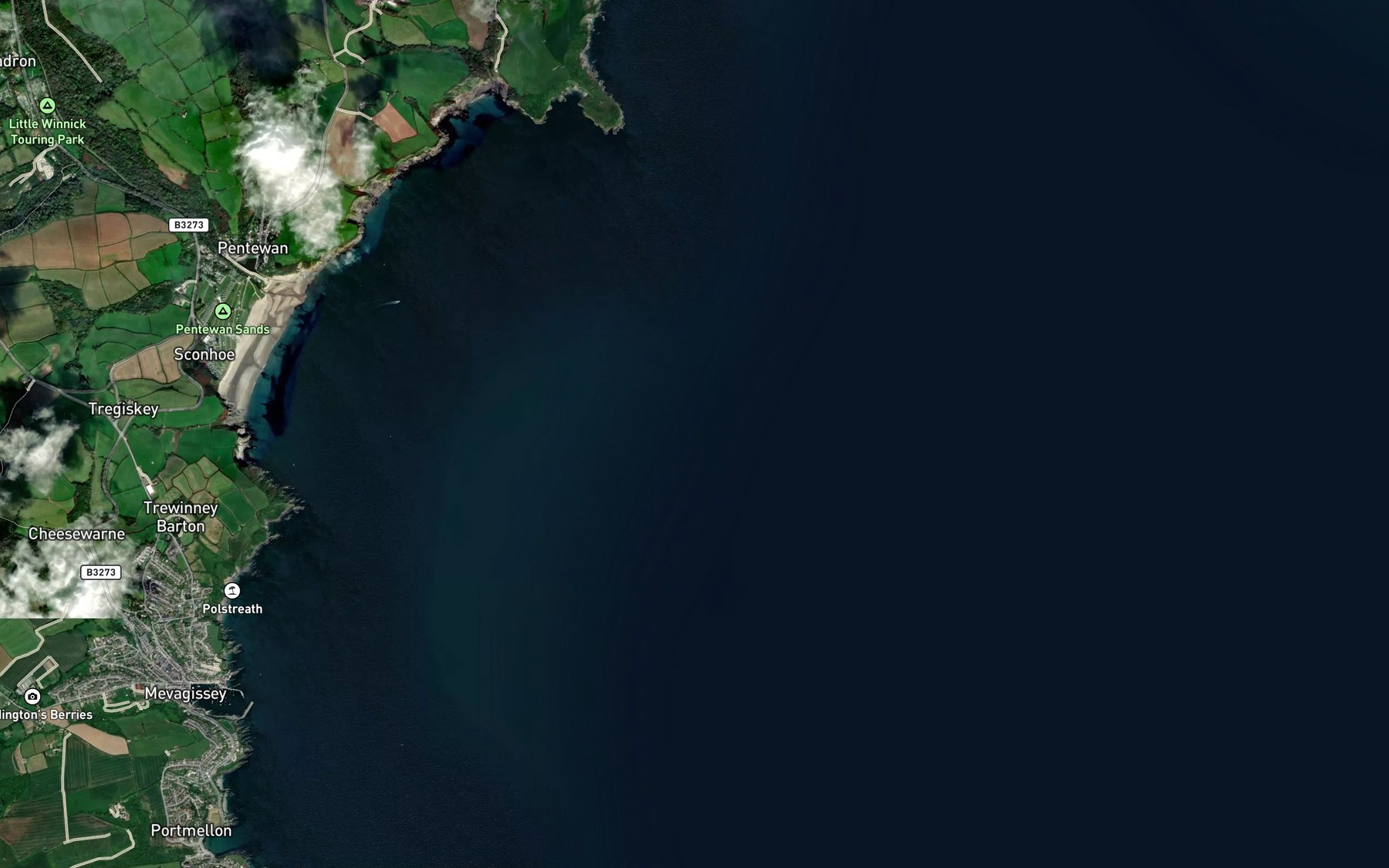 Satellite map of the Mevagissey Bay