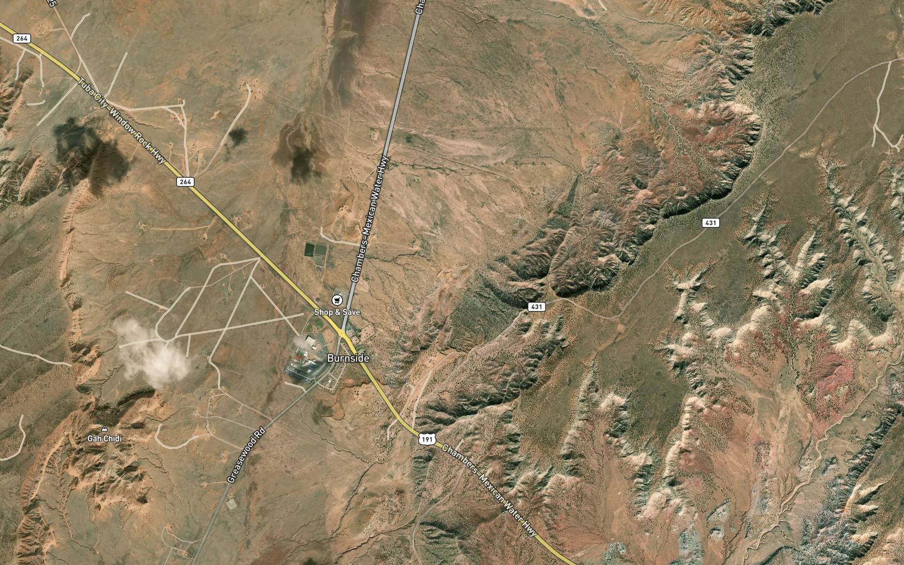 Satellite map of the Snake Springs