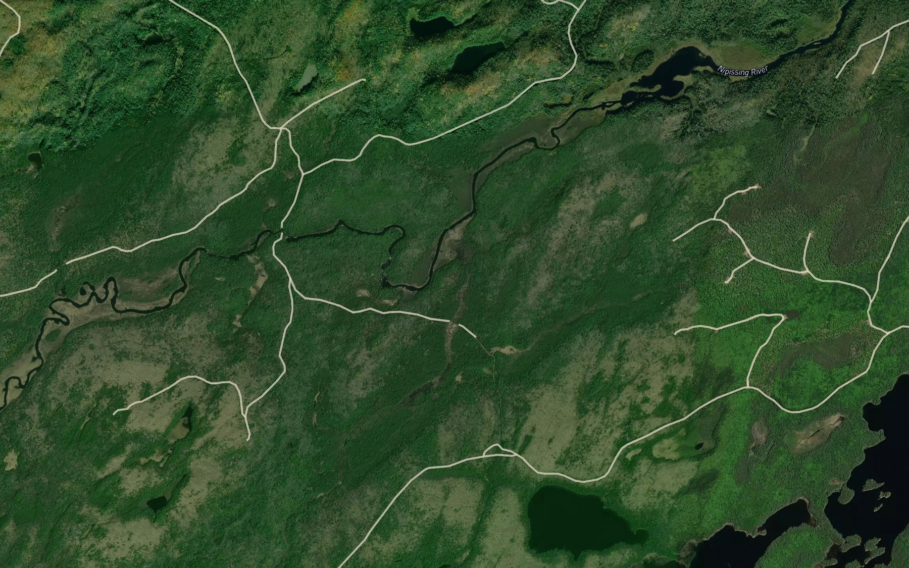 Satellite map of the Plumb Creek