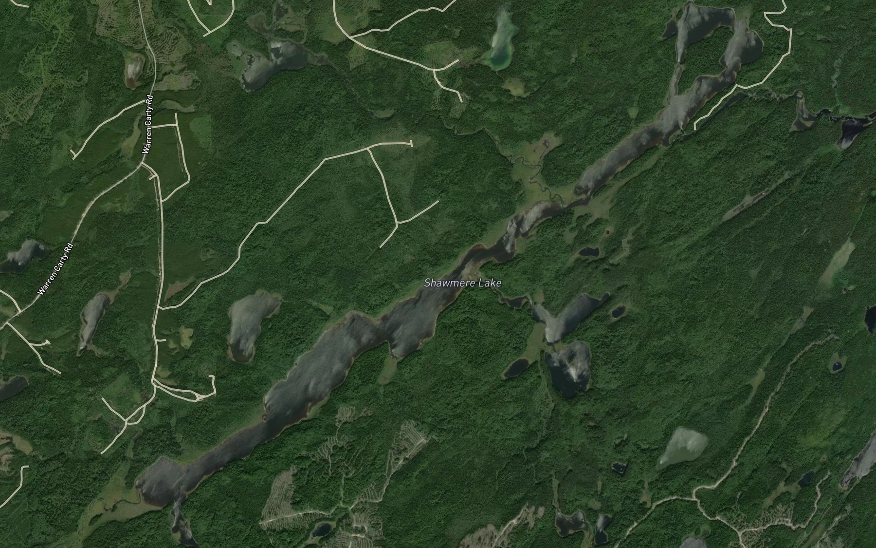 Satellite map of the Shawmere Lake