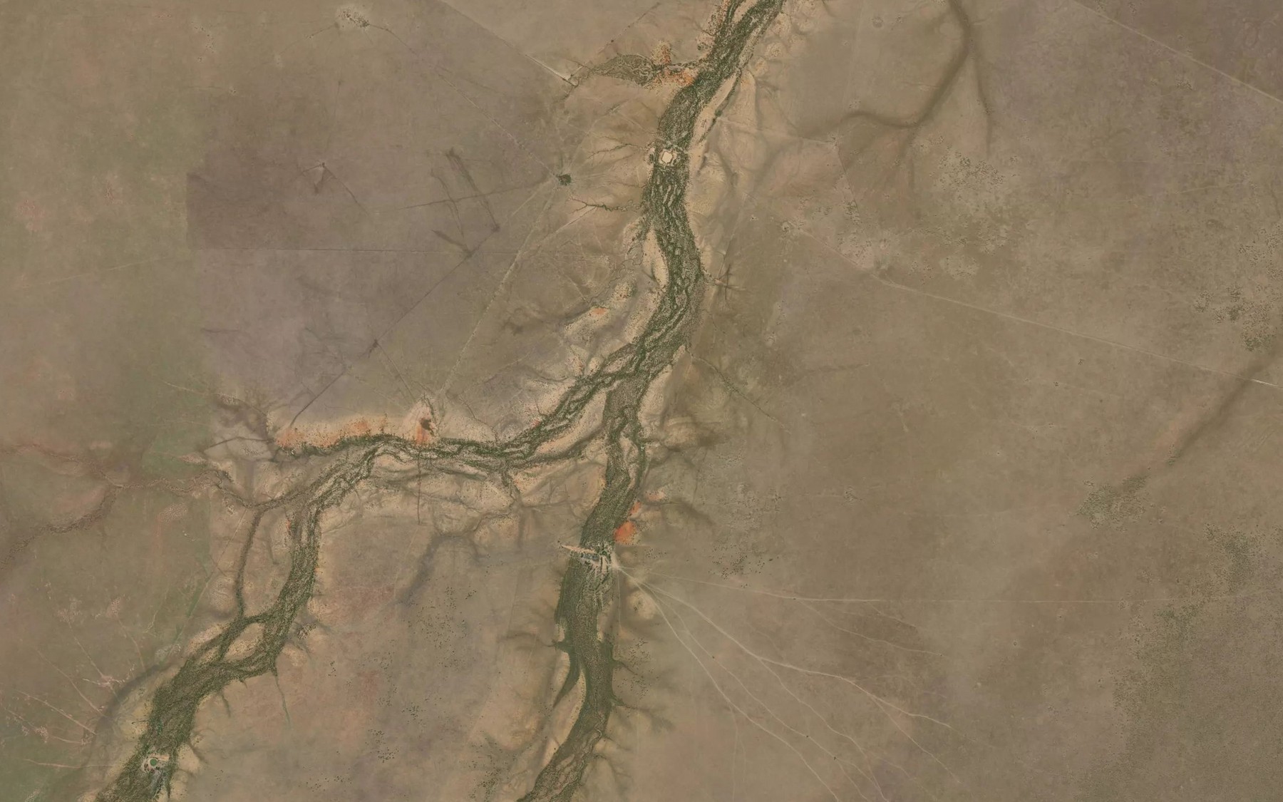 Satellite map of the Little Woodbine Creek