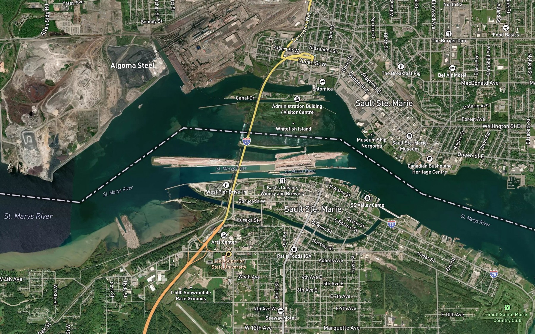 Satellite map of the North Canal