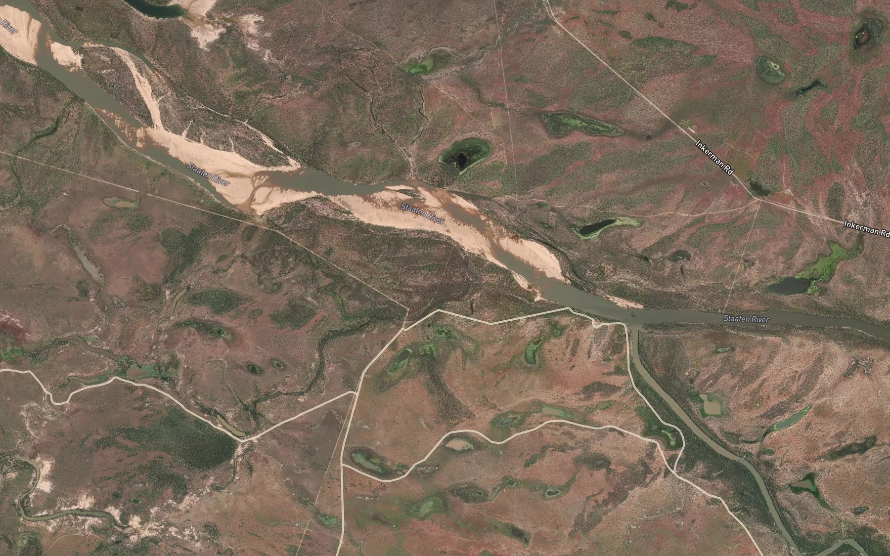 Satellite map of the Duck Hole Creek