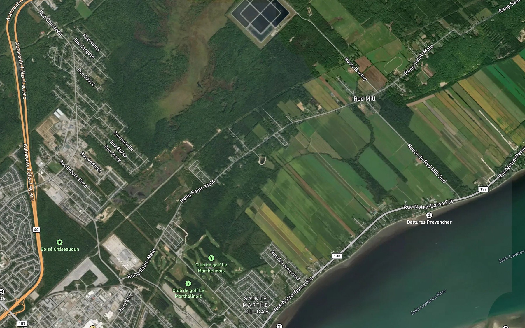 Satellite map of the Lac Montplaisir