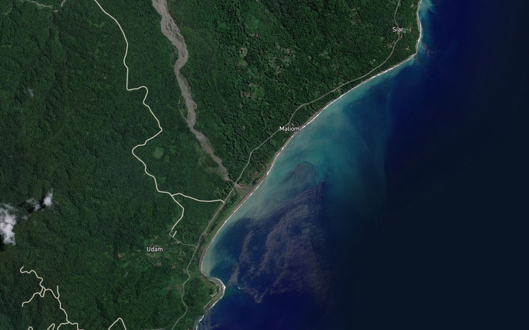 Satellite map of the Weitin River
