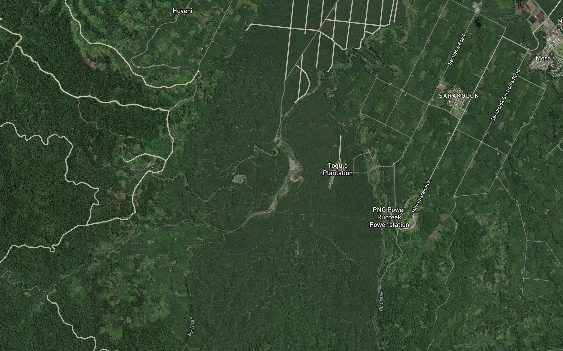 Satellite map of the Danethon Creek