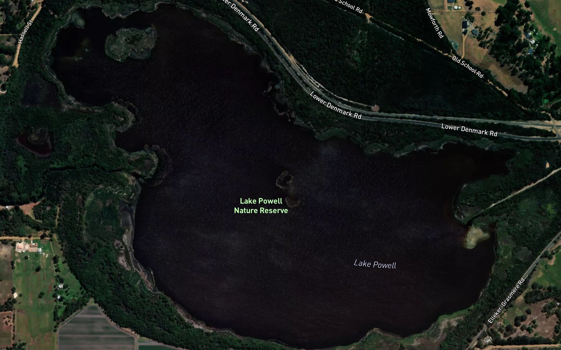 Satellite map of the Lake Powell