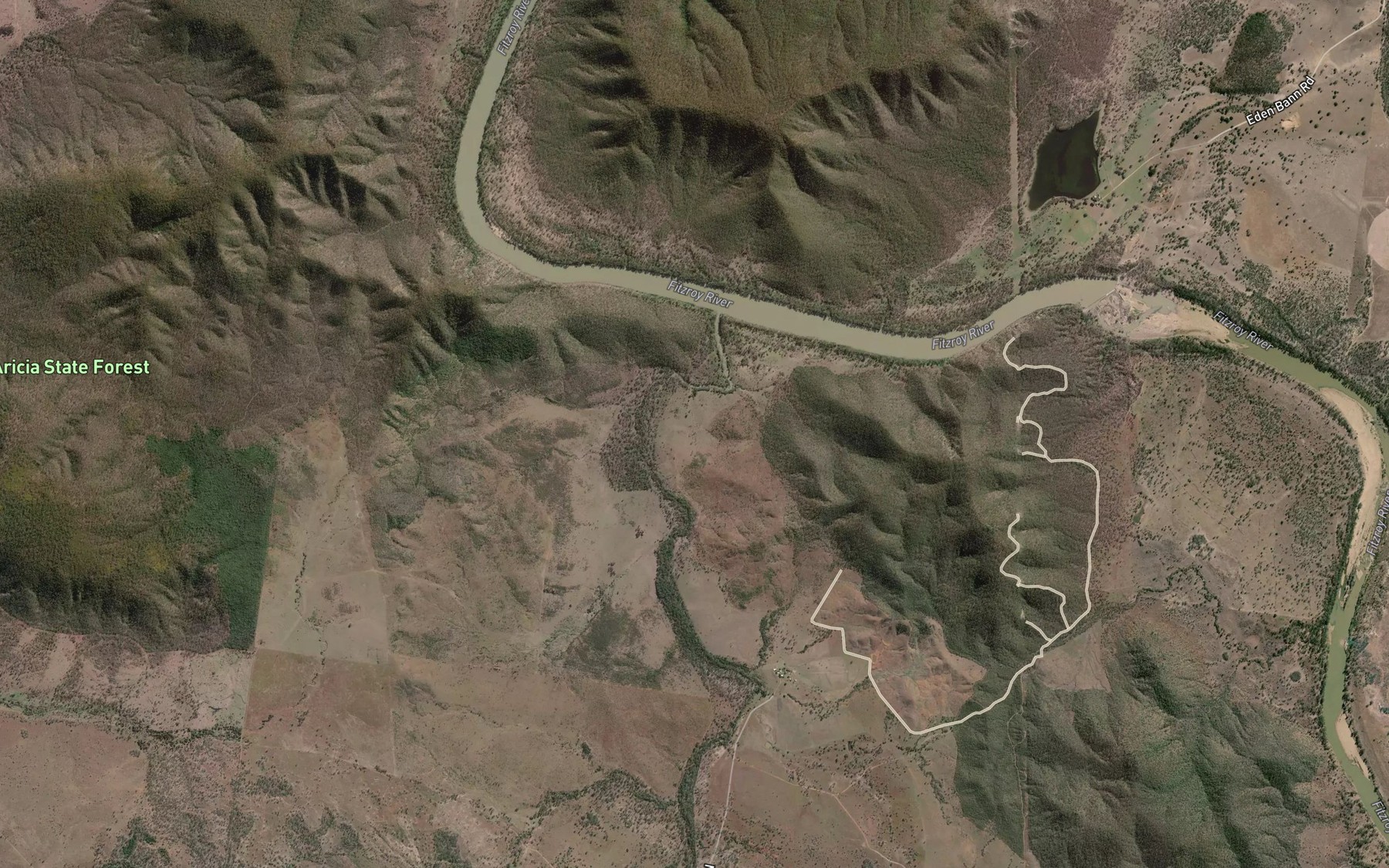 Satellite map of the Six Mile Creek