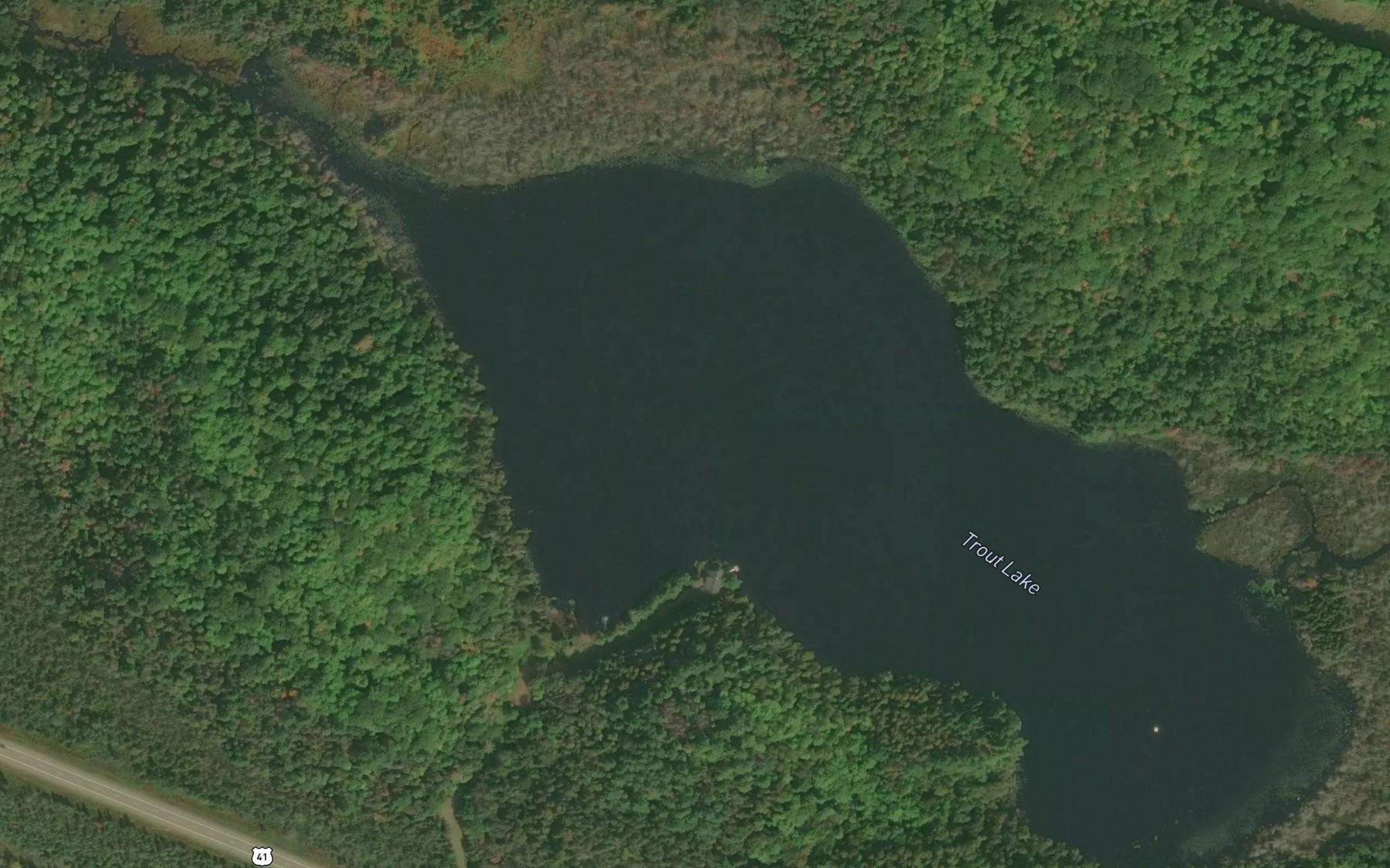 Satellite map of the Trout Lake
