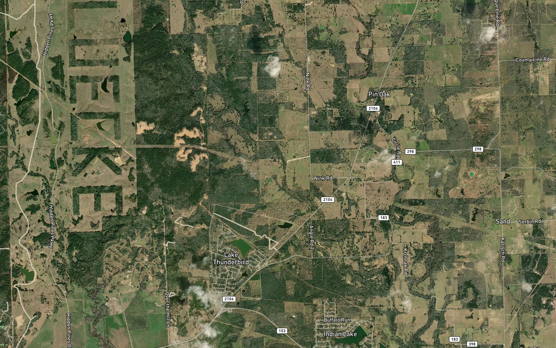 Satellite map of the Parker Lake Dam