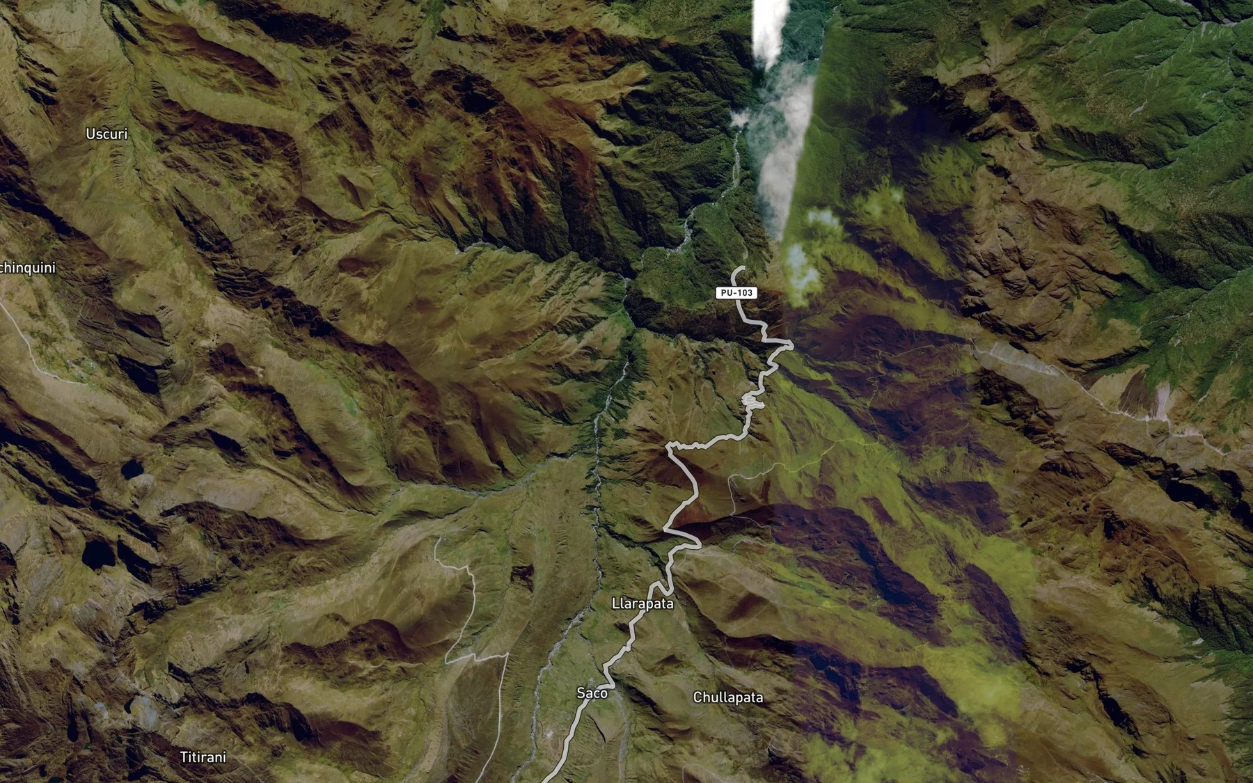 Satellite map of the Quebrada Cotanani