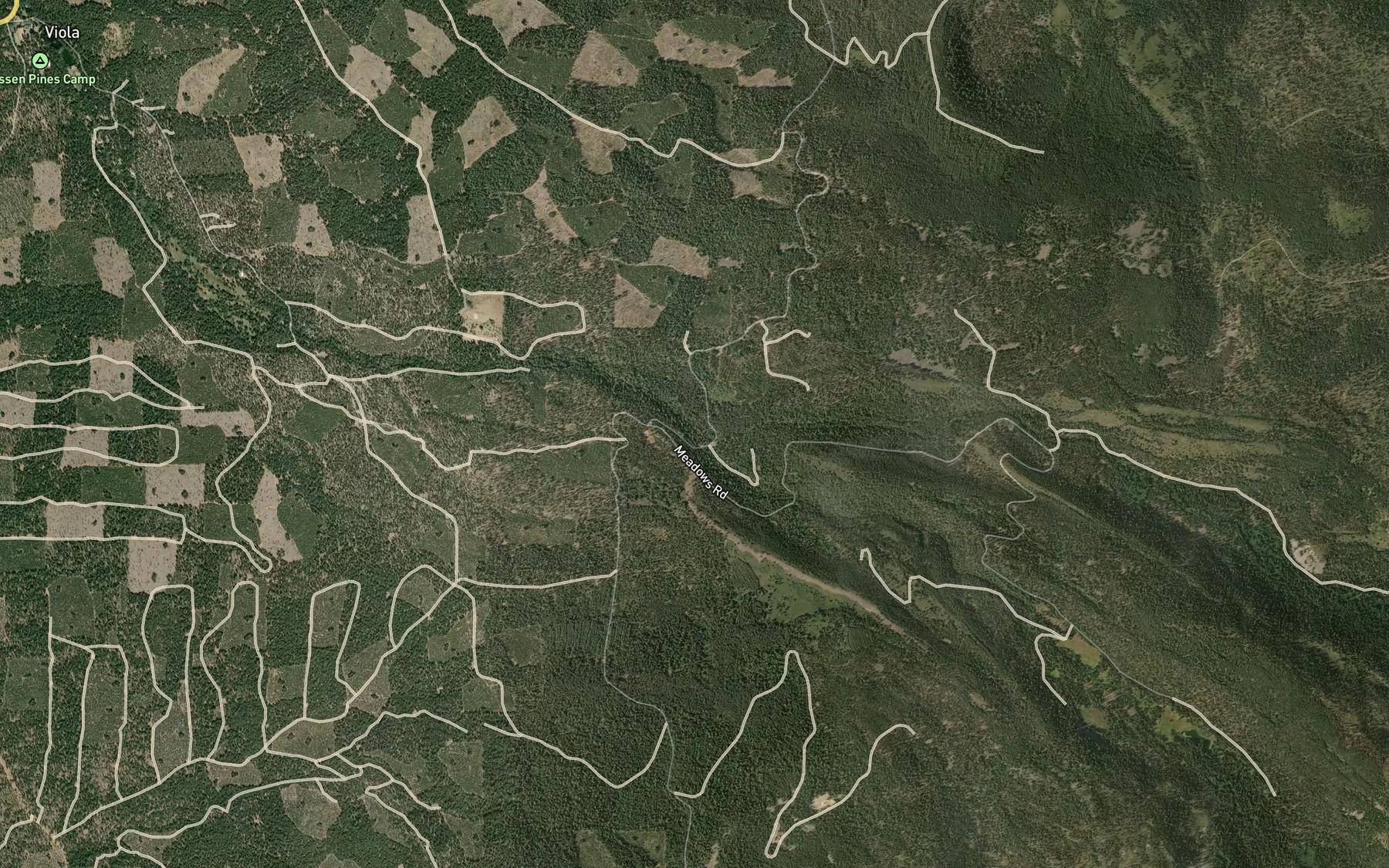 Satellite map of the North Fork Bailey Creek