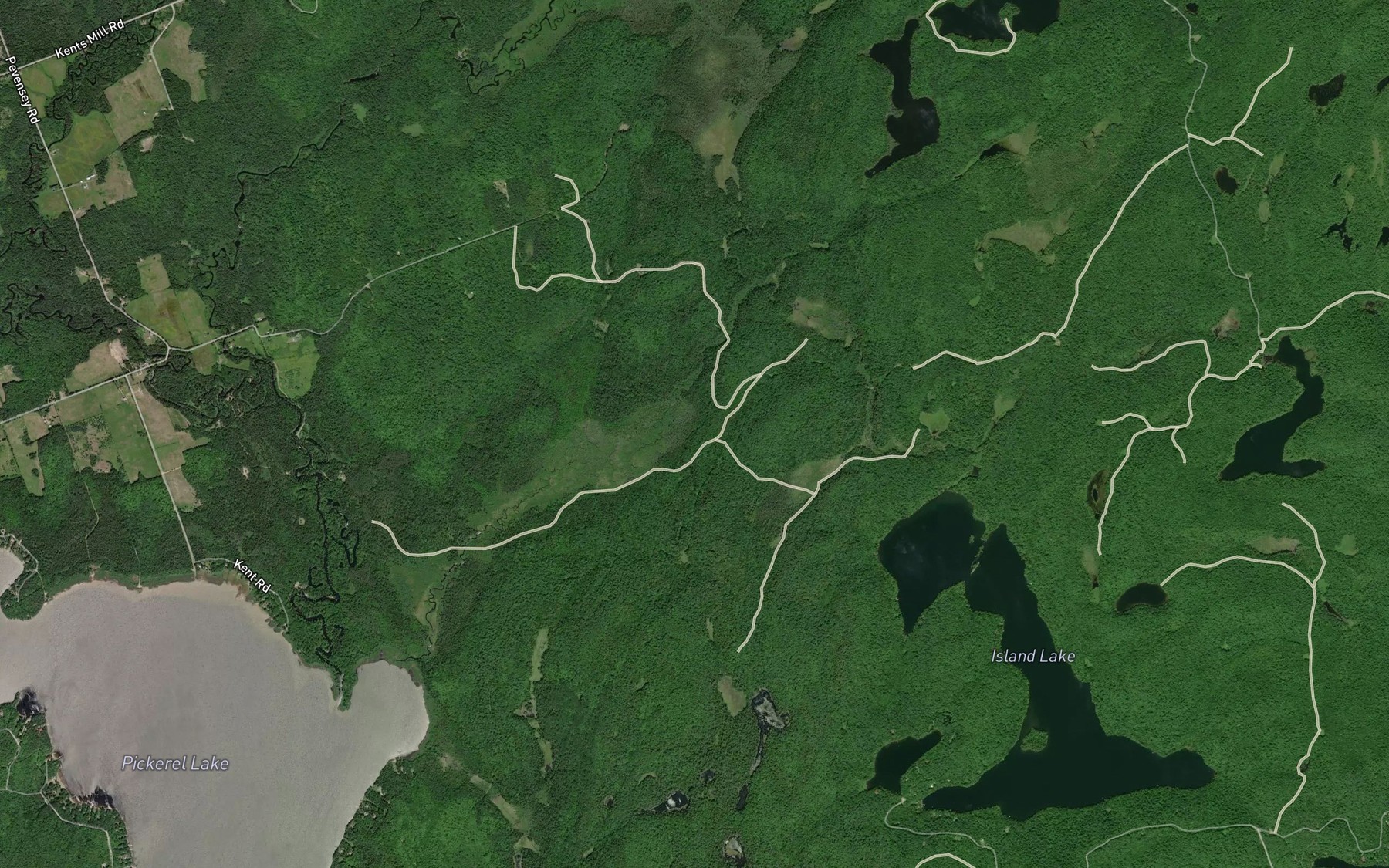 Satellite map of the Widgeon Creek