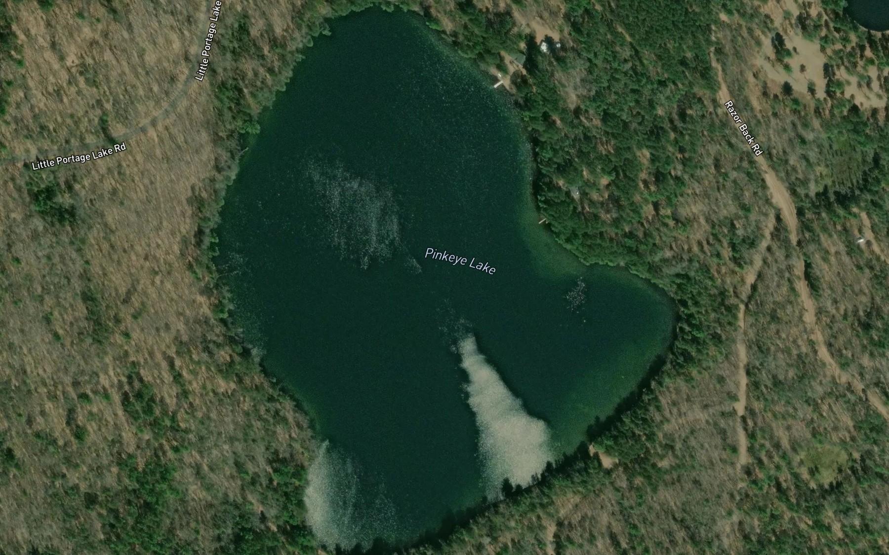 Satellite map of the Pinkeye Lake