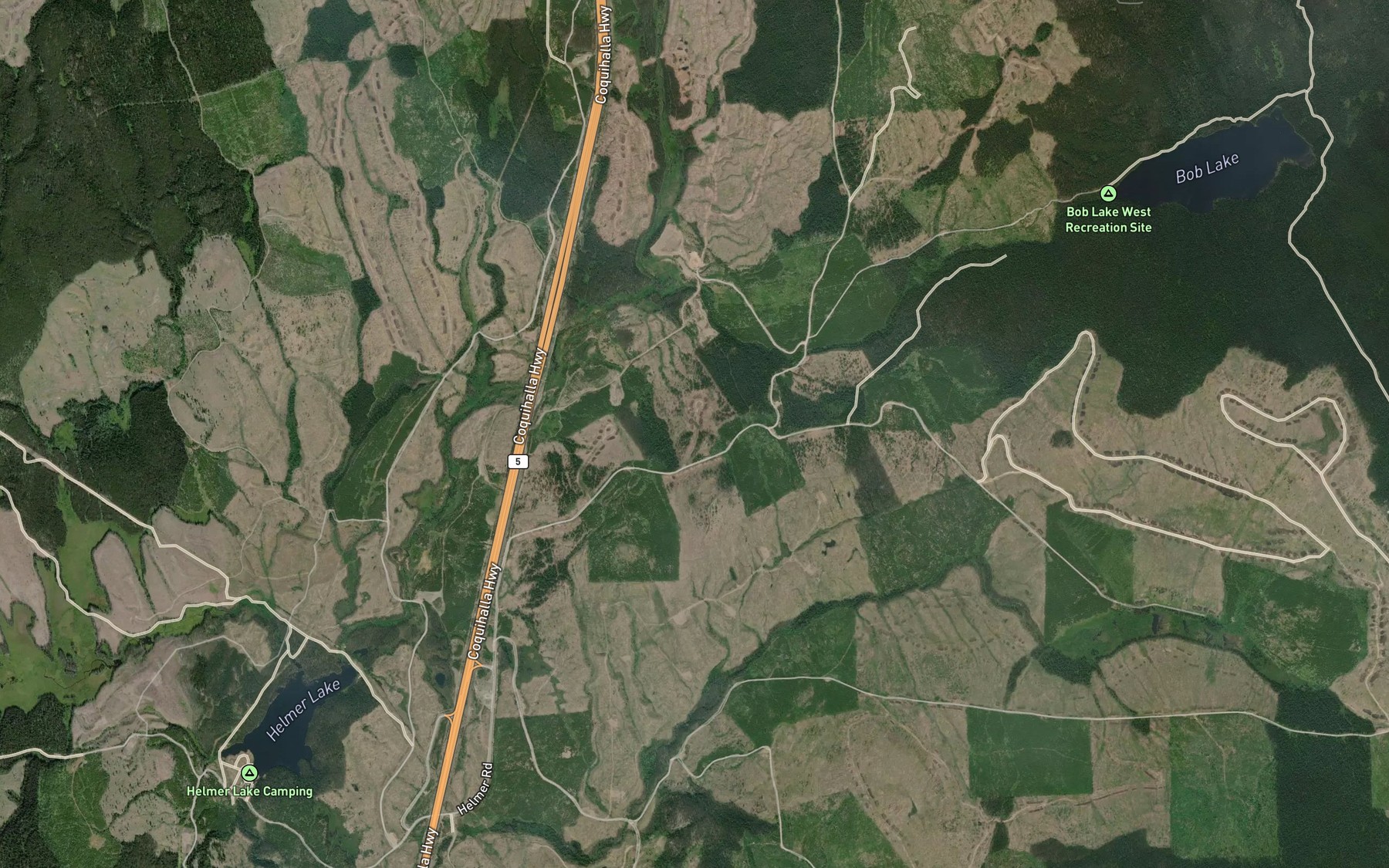 Satellite map of the Clark Creek