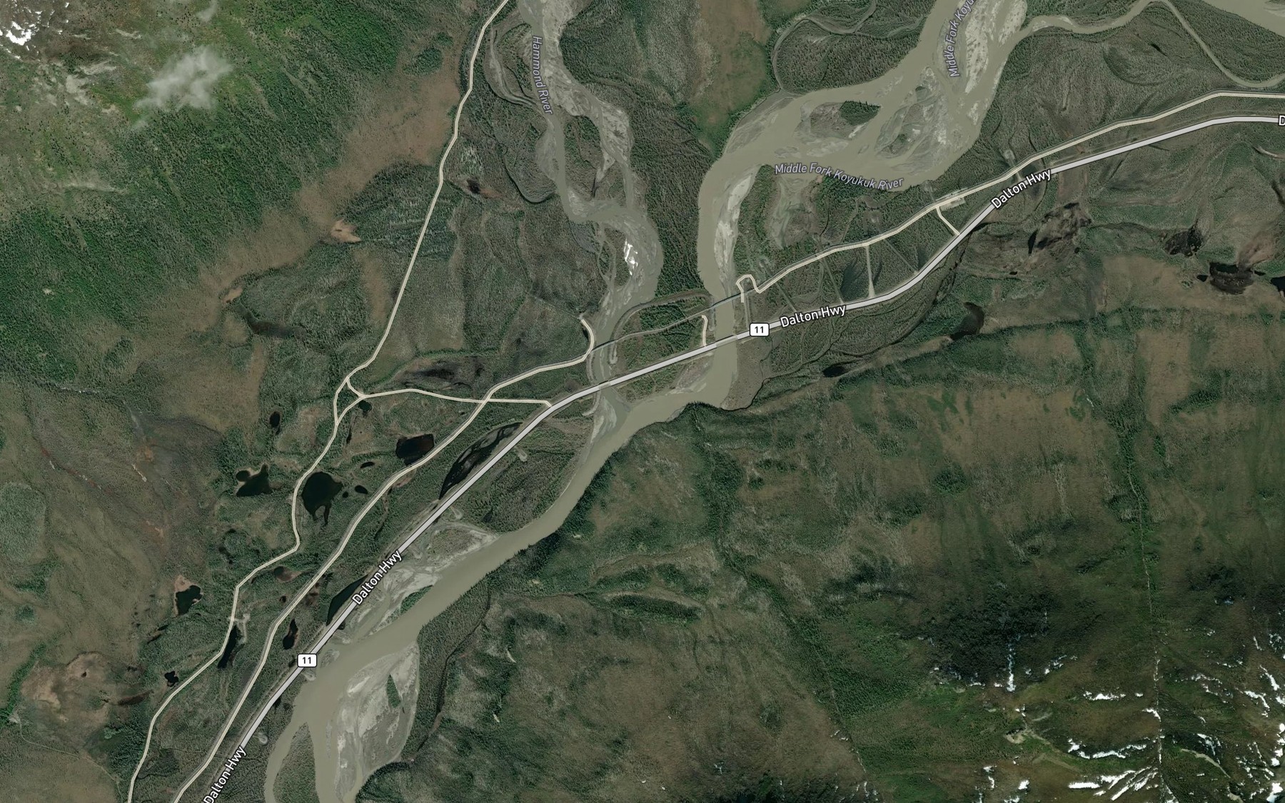 Satellite map of the Hammond River