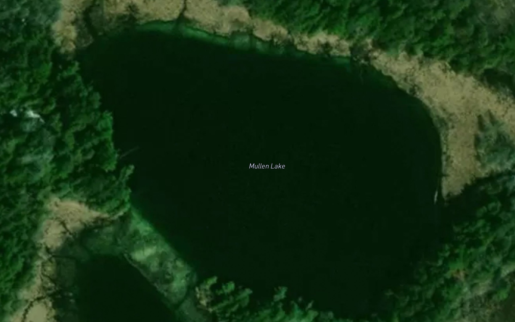 Satellite map of the Mullen Lake