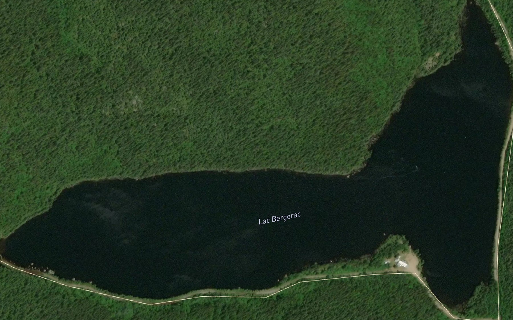 Satellite map of the Lac Bergerac