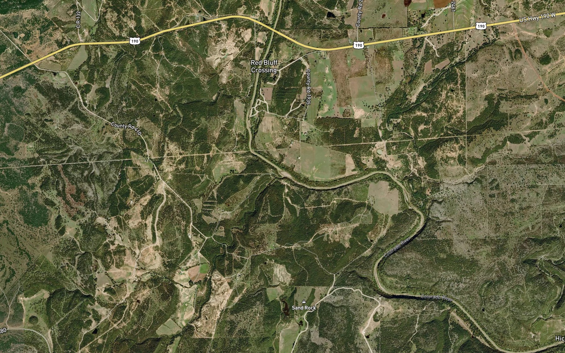 Satellite map of the Burnt Branch