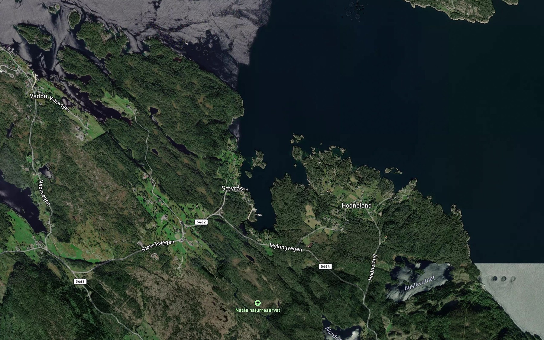 Satellite map of the Saevrasvagen