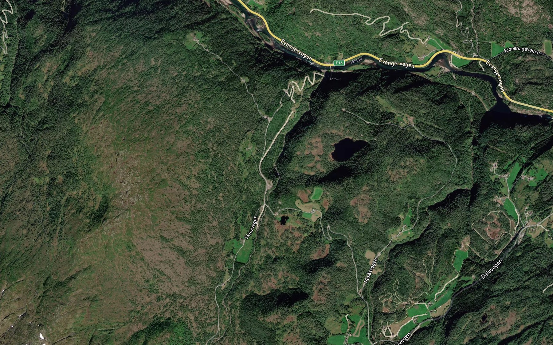 Satellite map of the Skirvefossen,ovre