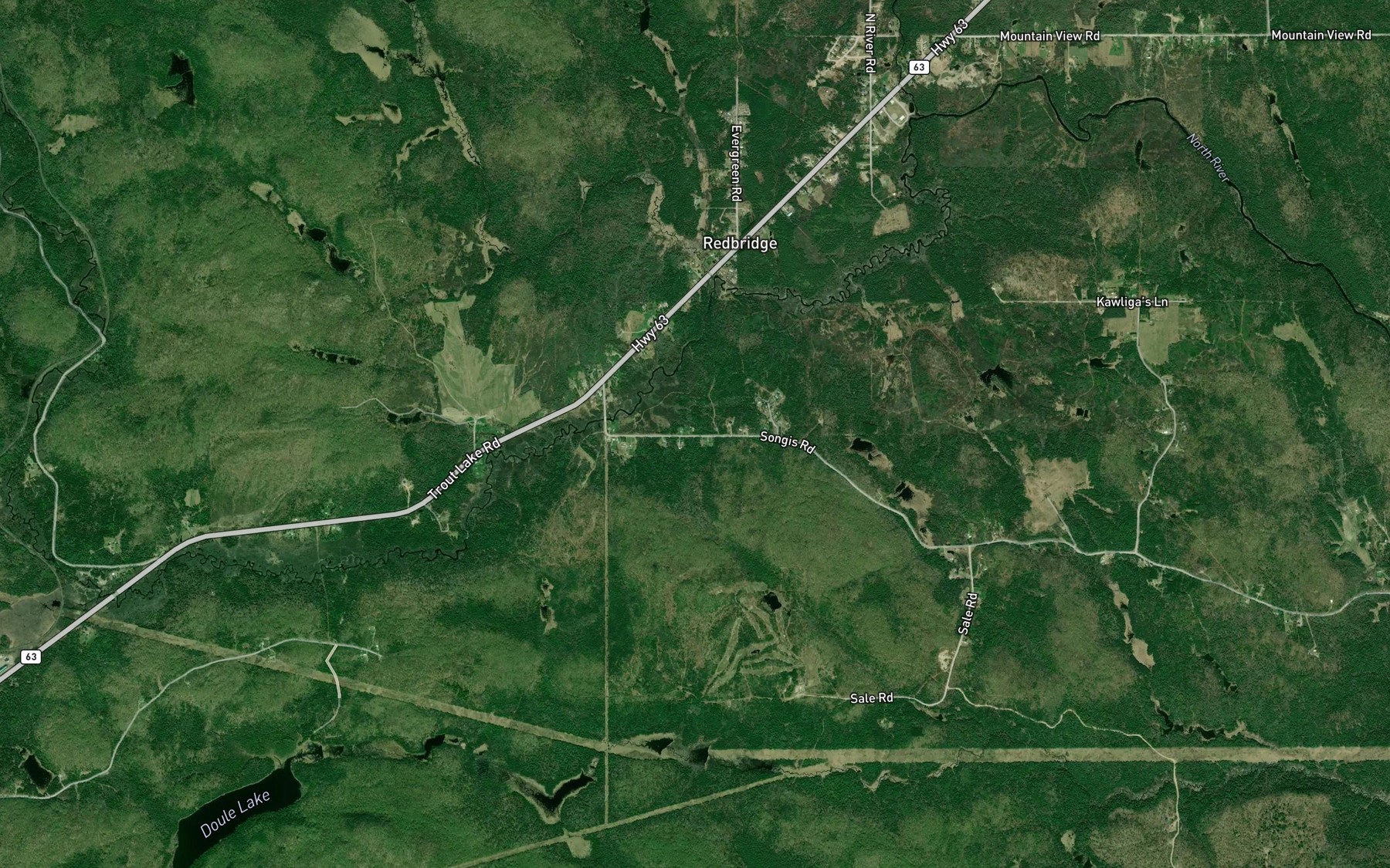 Satellite map of the Redbridge Creek